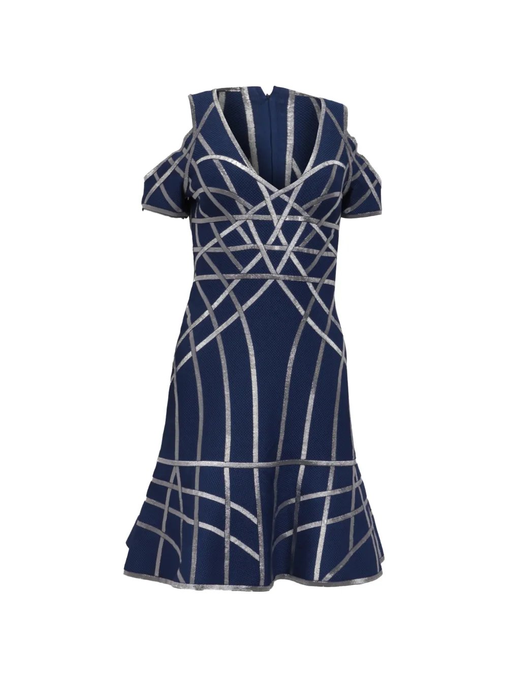Veronikka cold-shoulder flute dress
