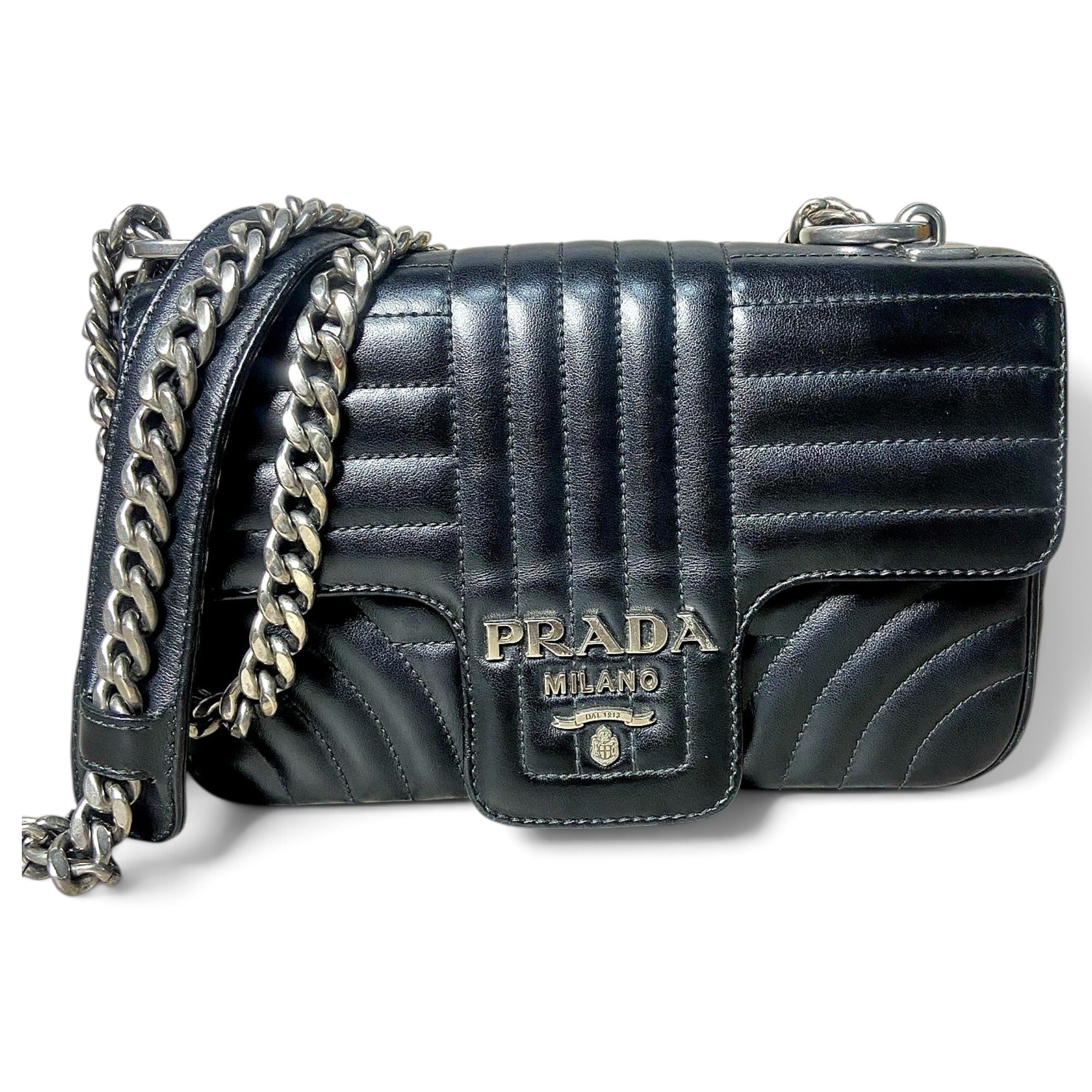 Diagramme leather handbag