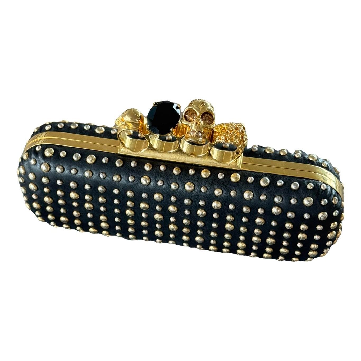 Knuckle leather clutch bag