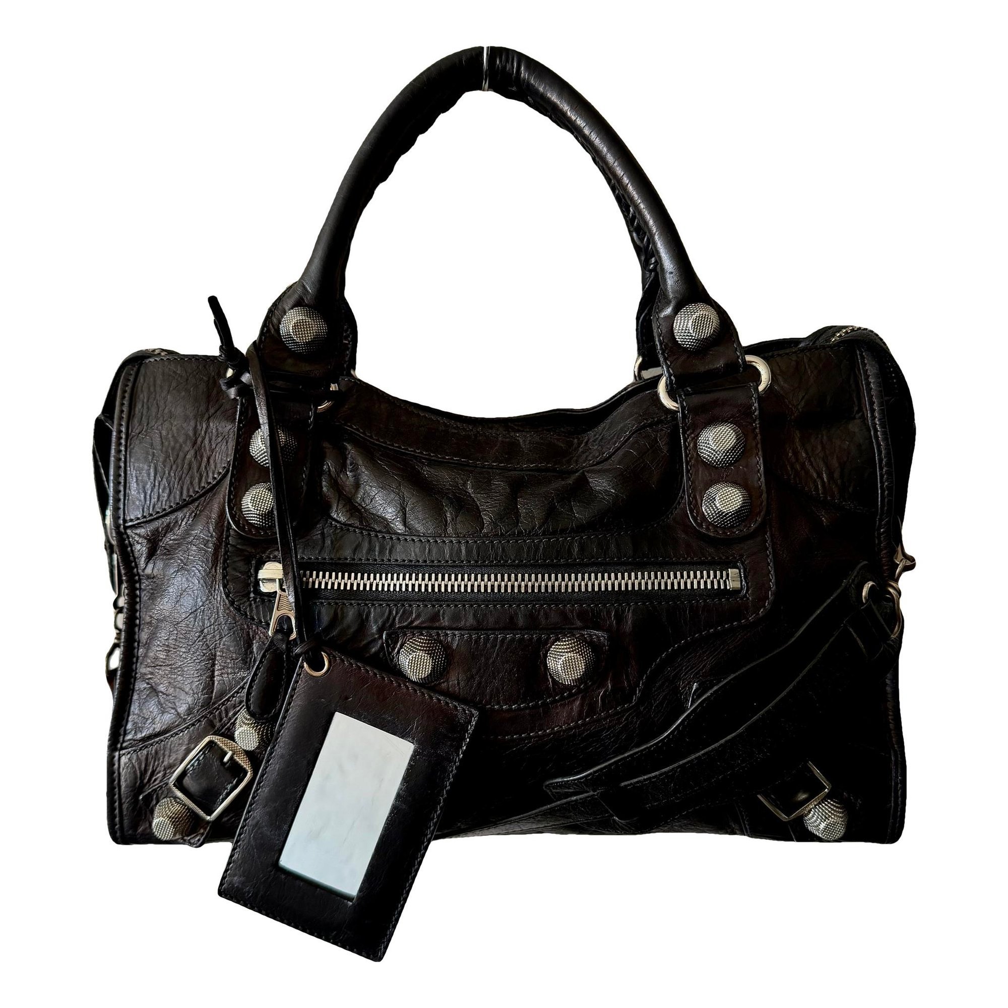 City leather handbag