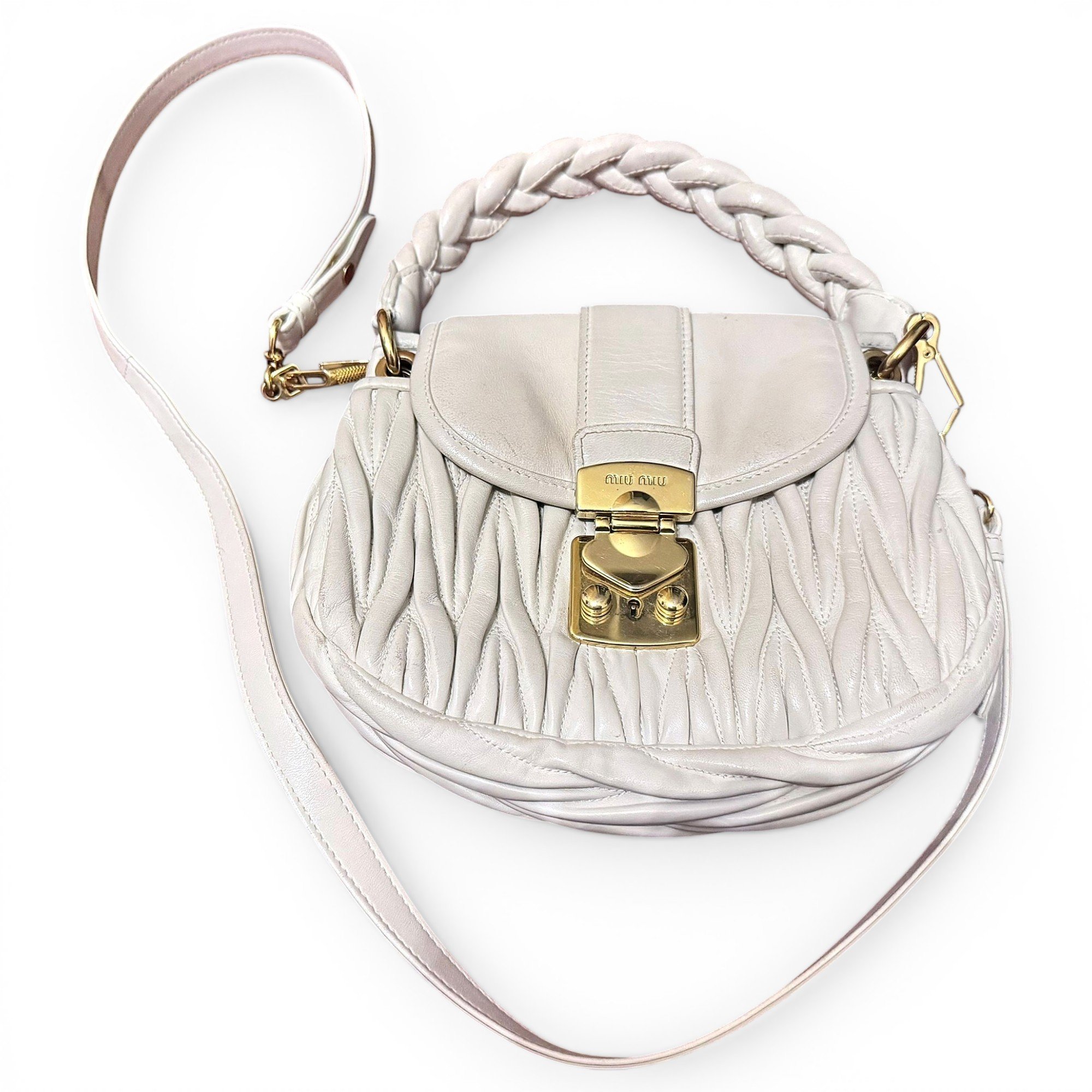 Matelassé leather clutch bag