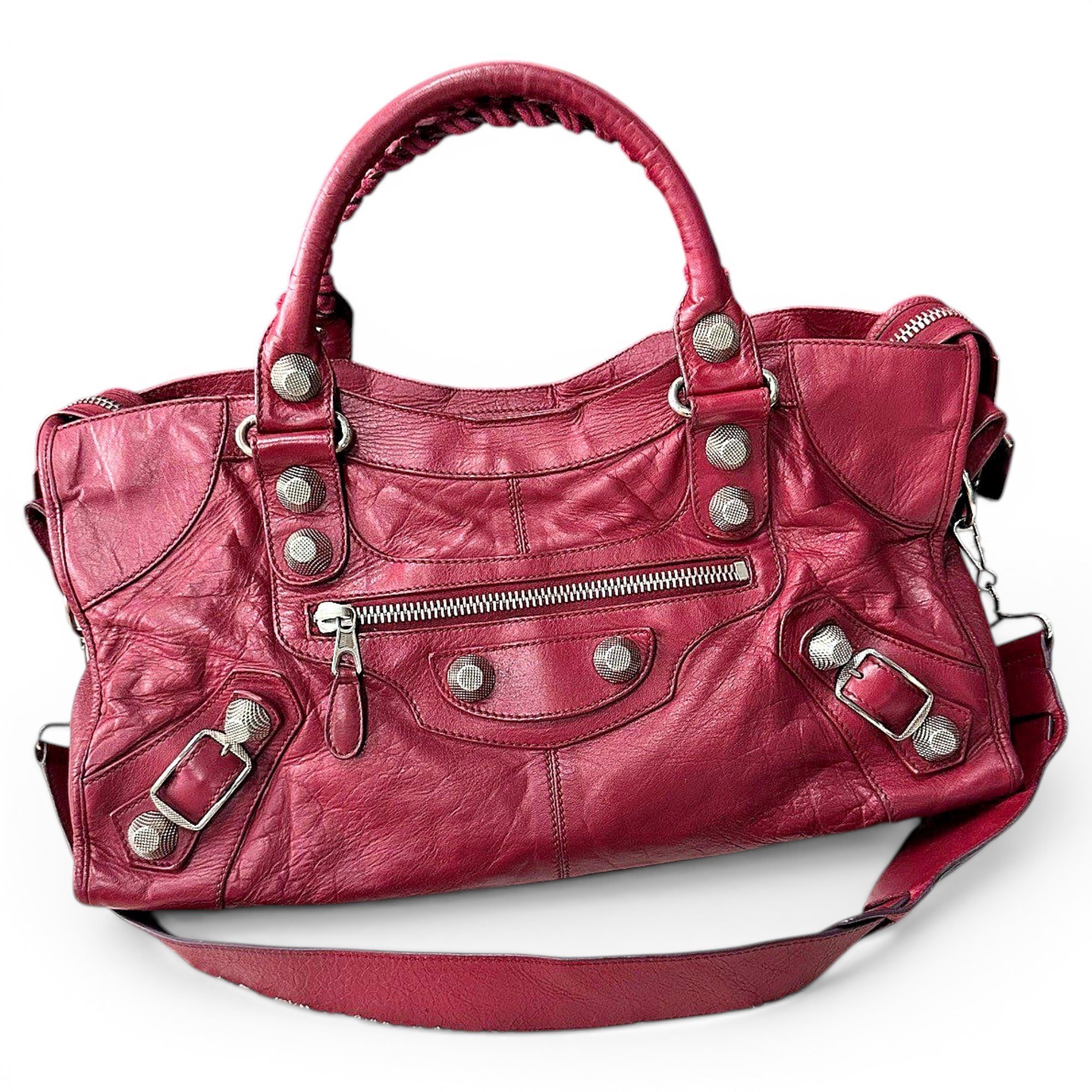 City leather handbag
