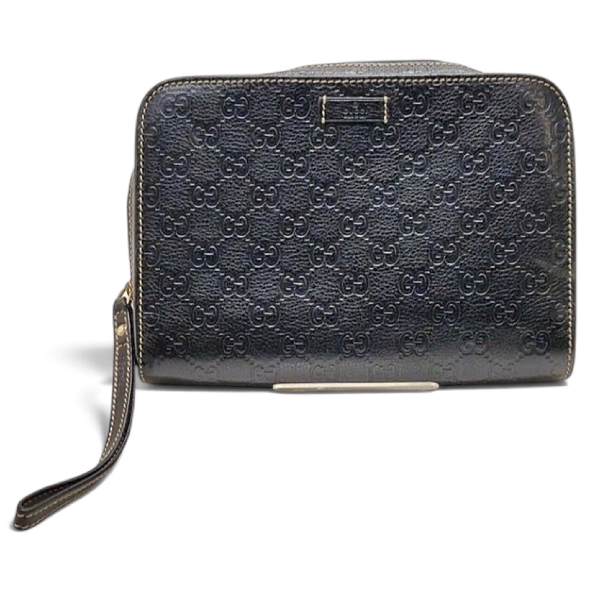 Leather clutch bag