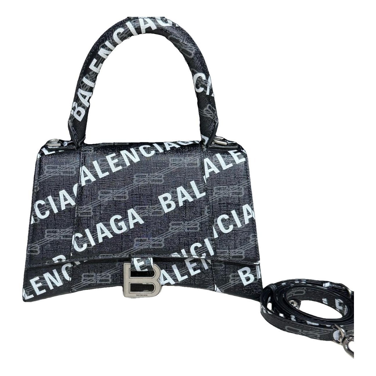 Hourglass leather handbag