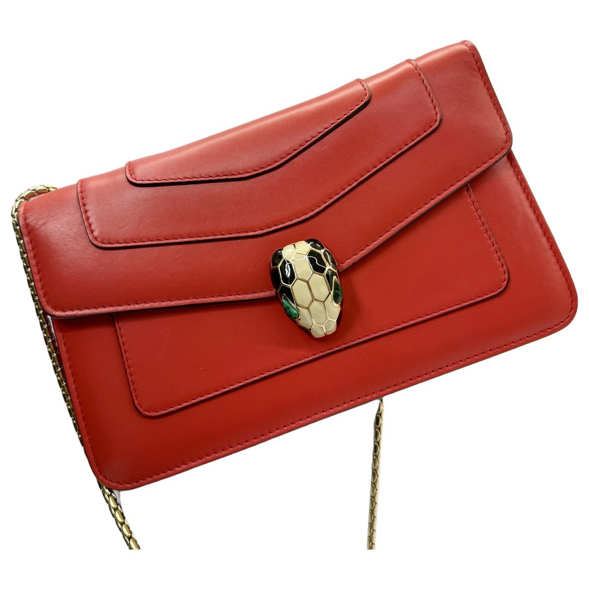 Serpenti leather handbag
