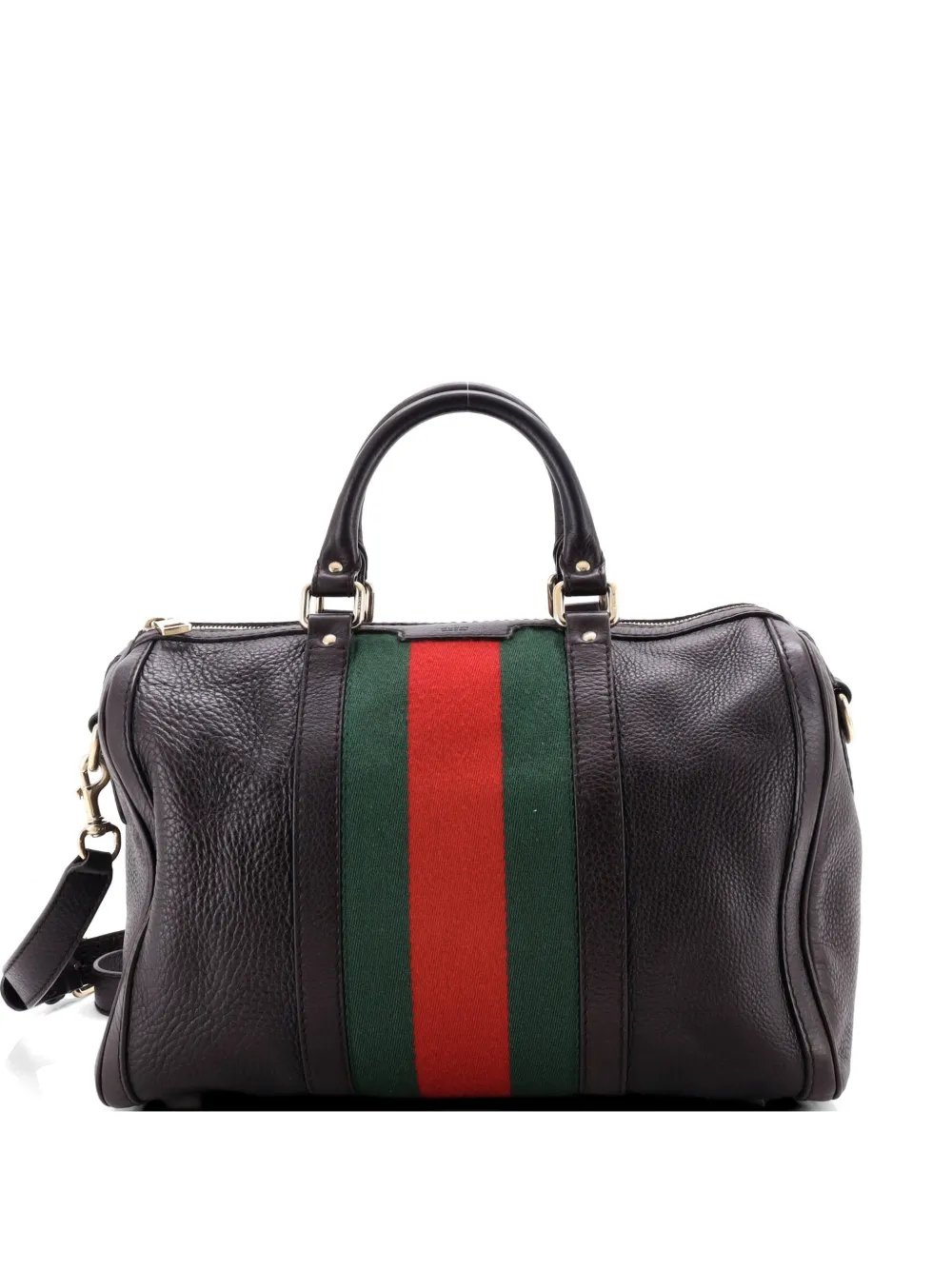 Vintage Web Boston Bag Leather Medium satchel