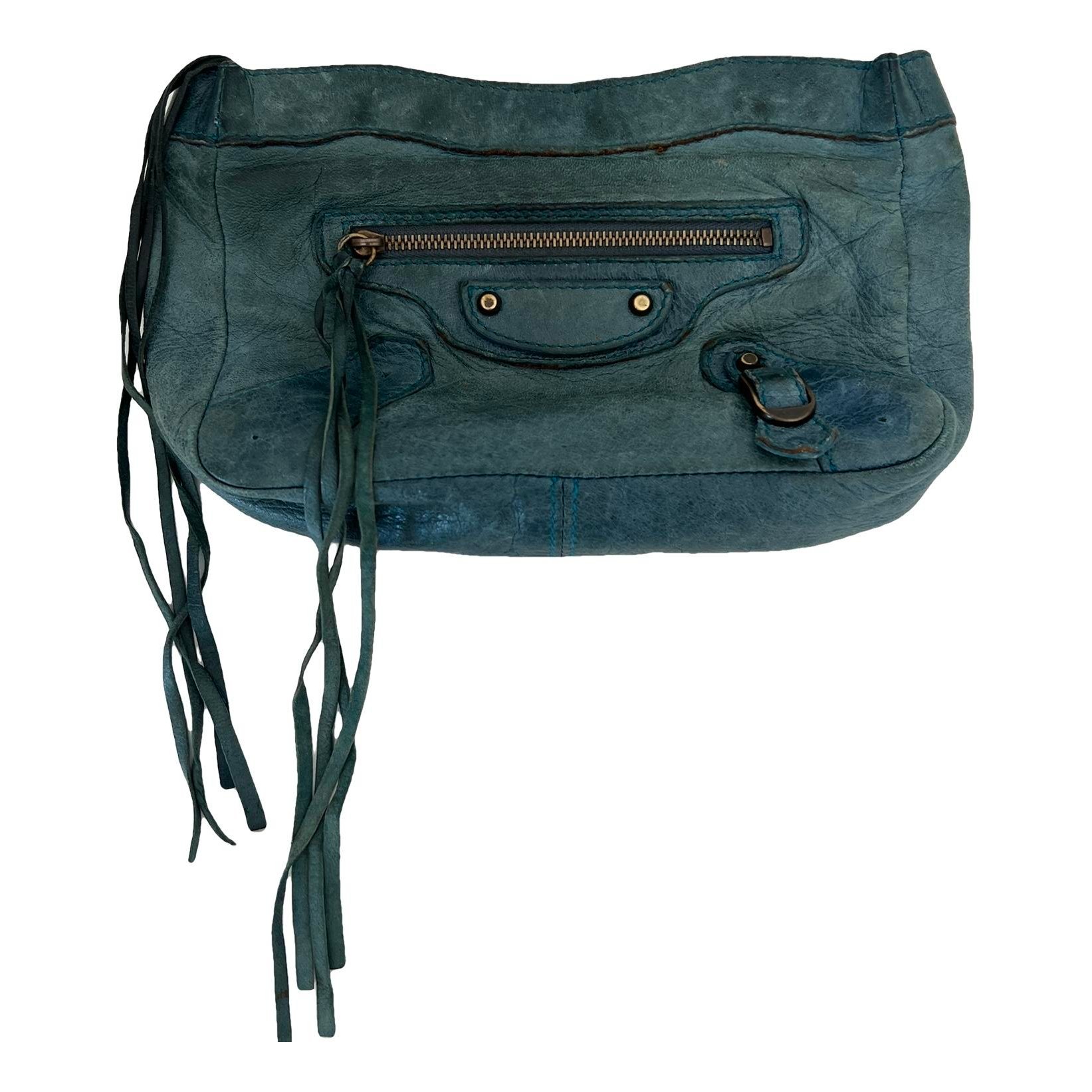 Leather clutch bag