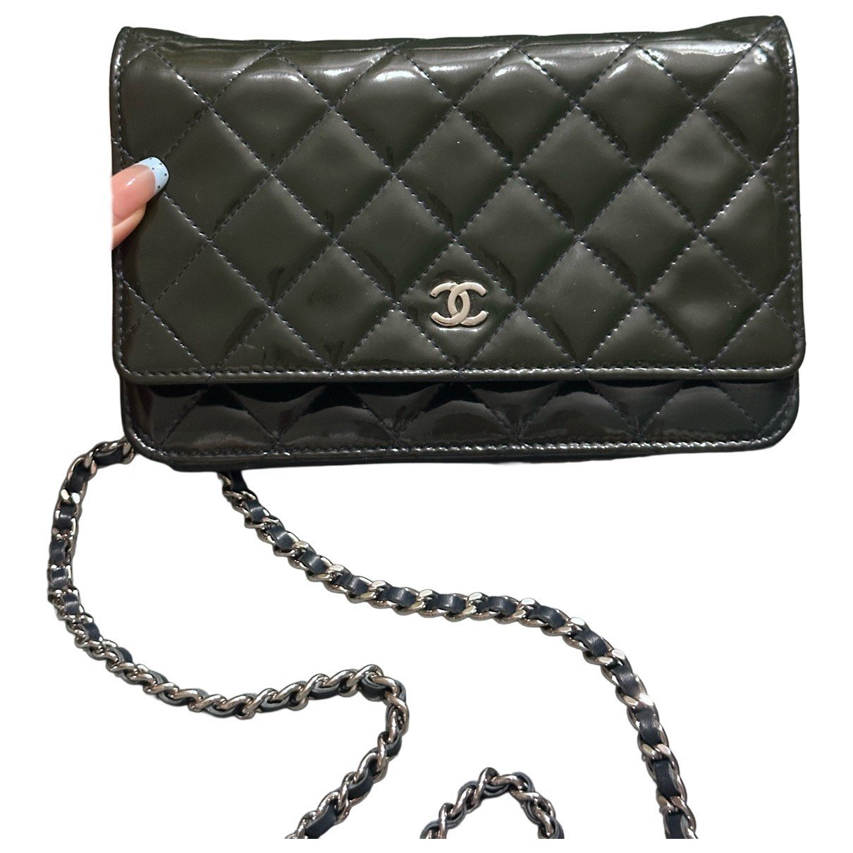 Wallet On Chain leather handbag