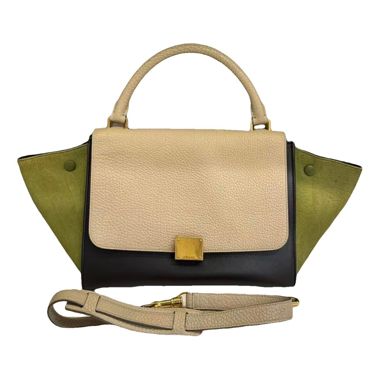 Trapèze leather handbag