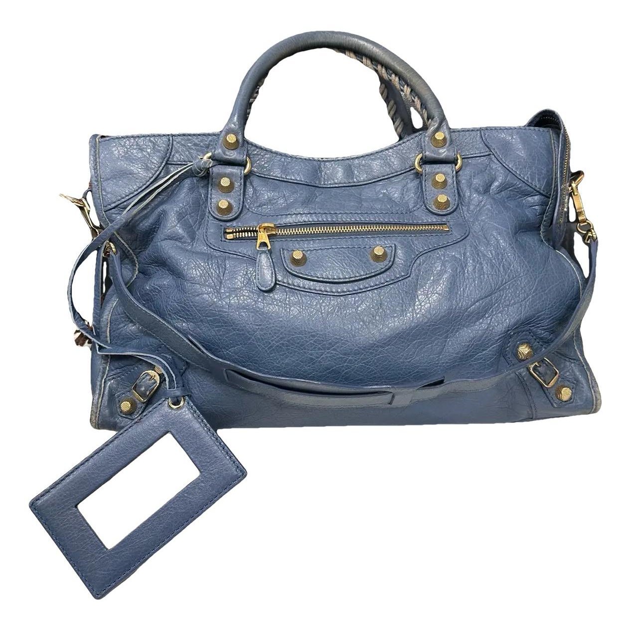 City leather handbag