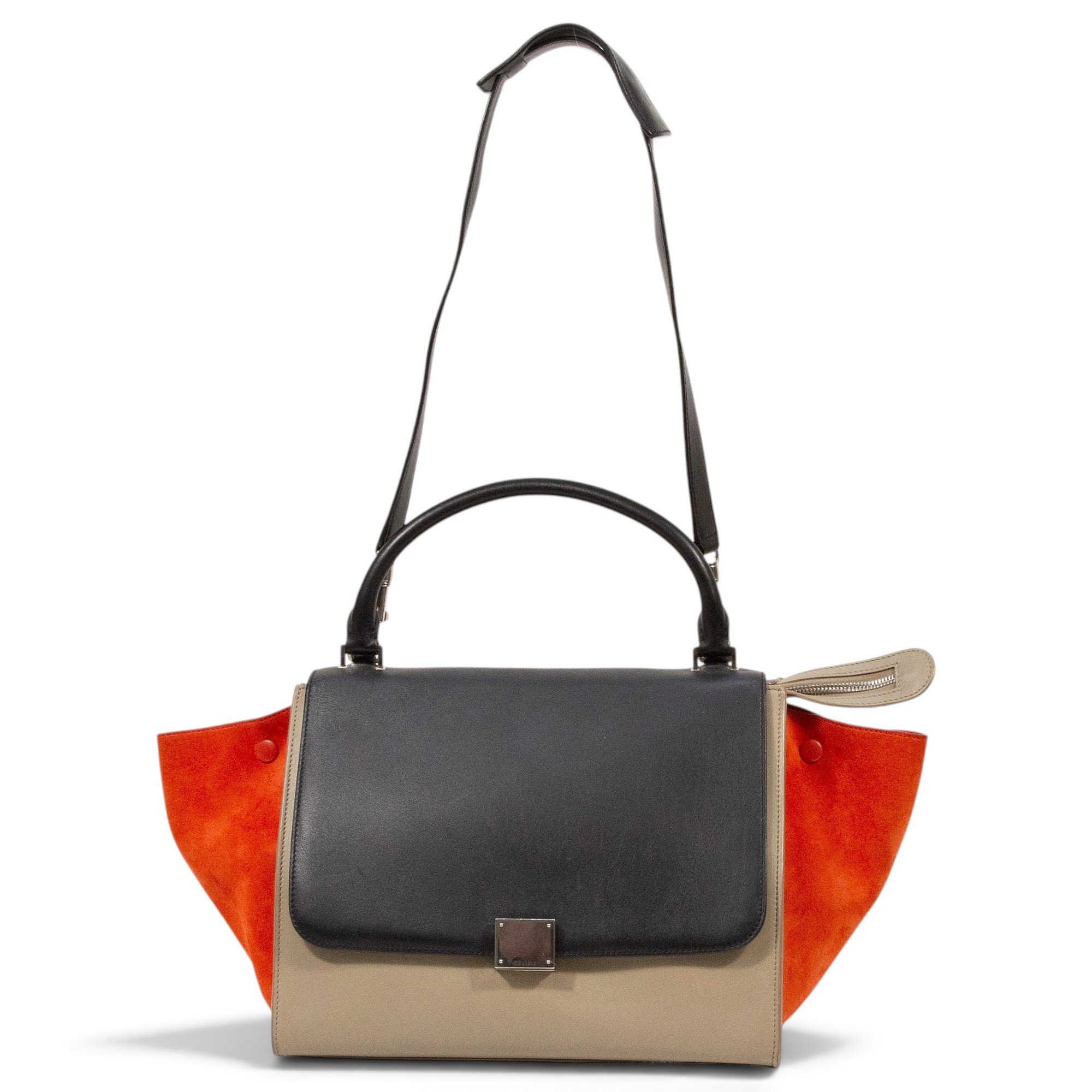 Trapèze leather handbag