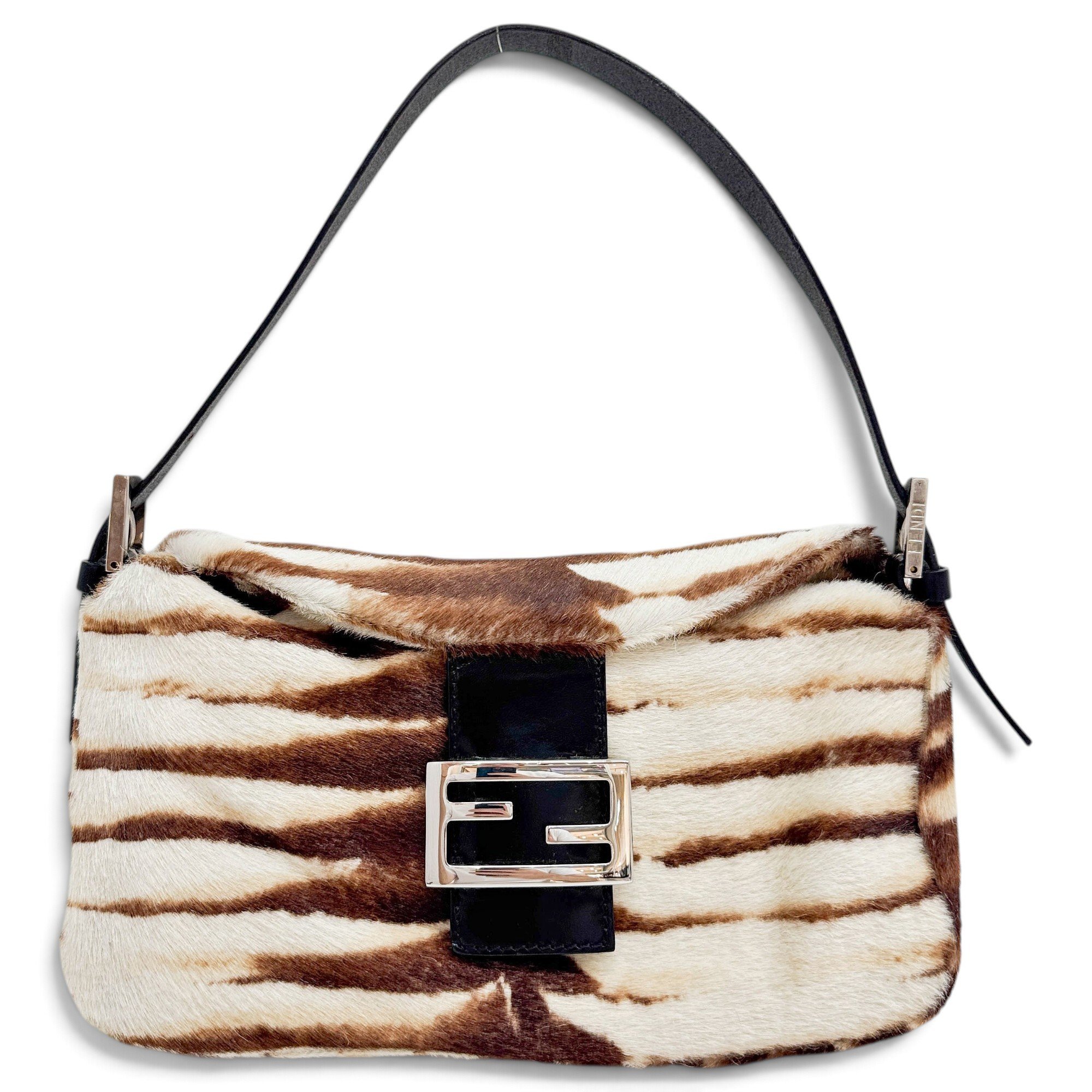 Baguette pony-style calfskin handbag