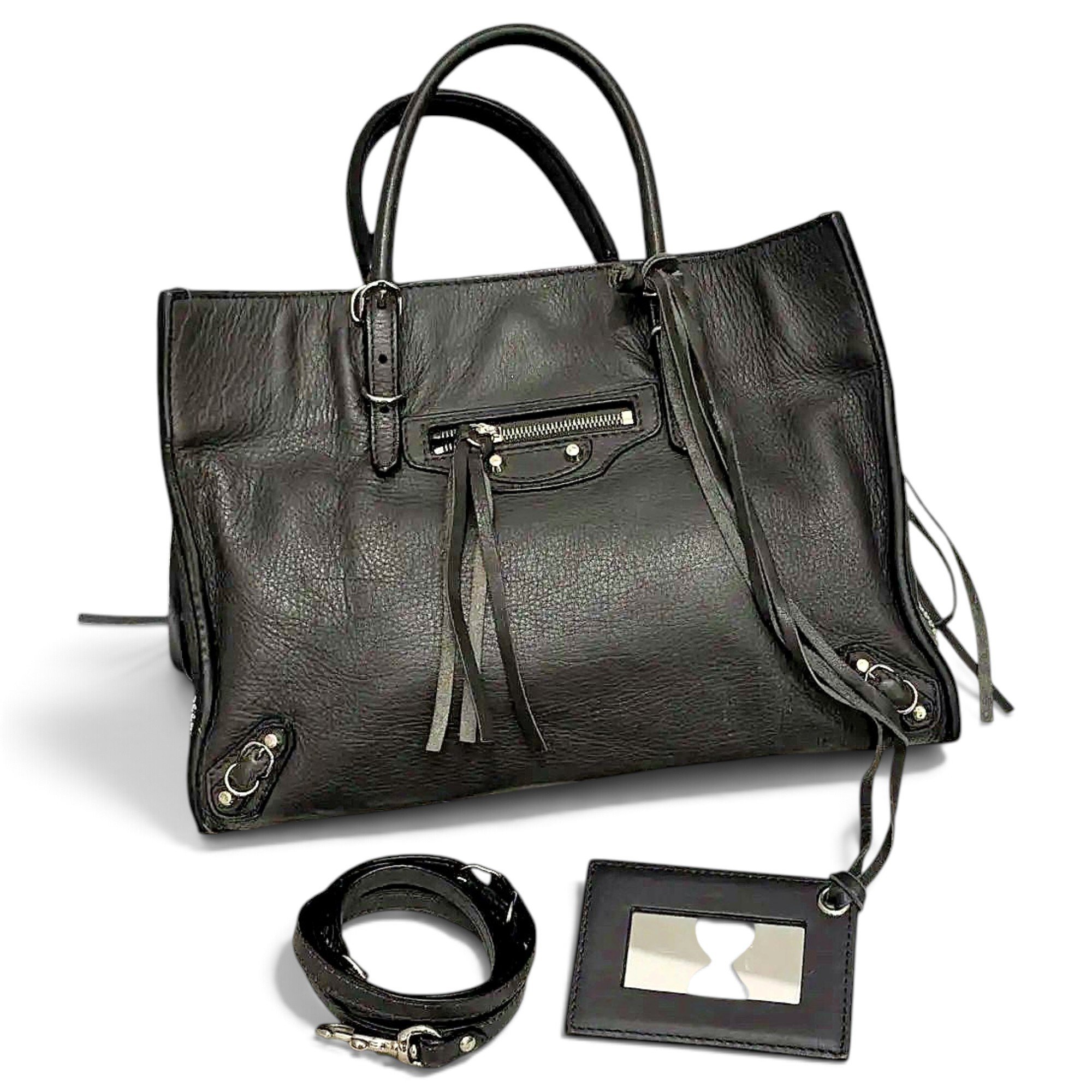 Papier leather handbag