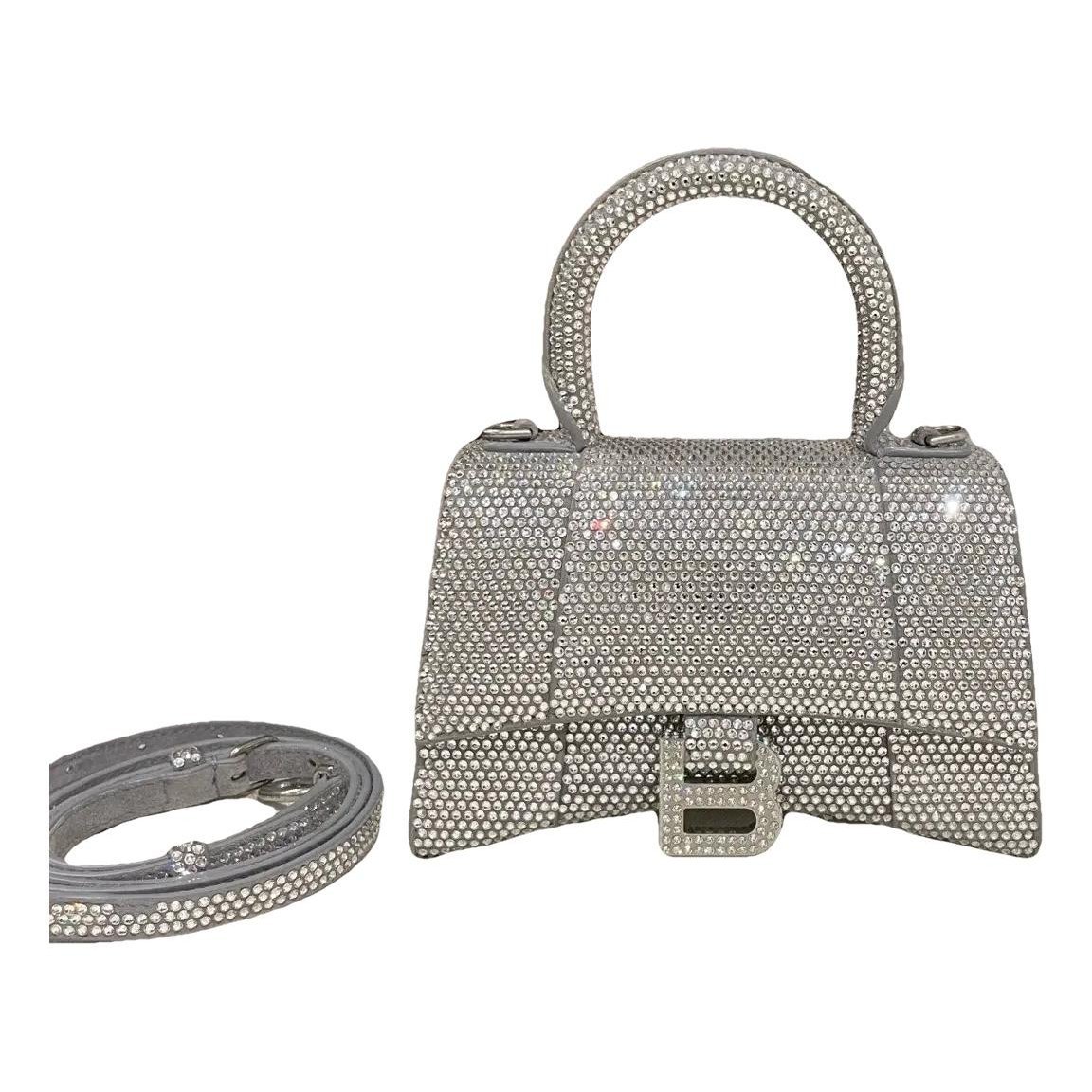 Hourglass leather crossbody bag