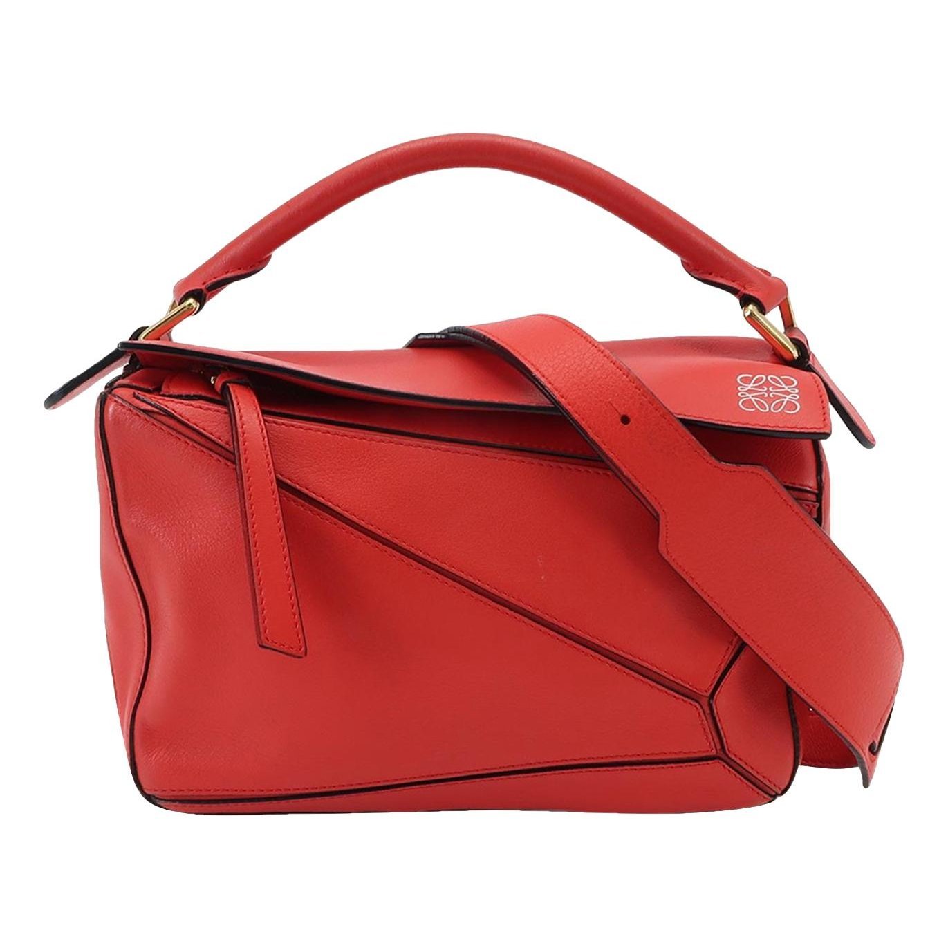 Puzzle leather handbag
