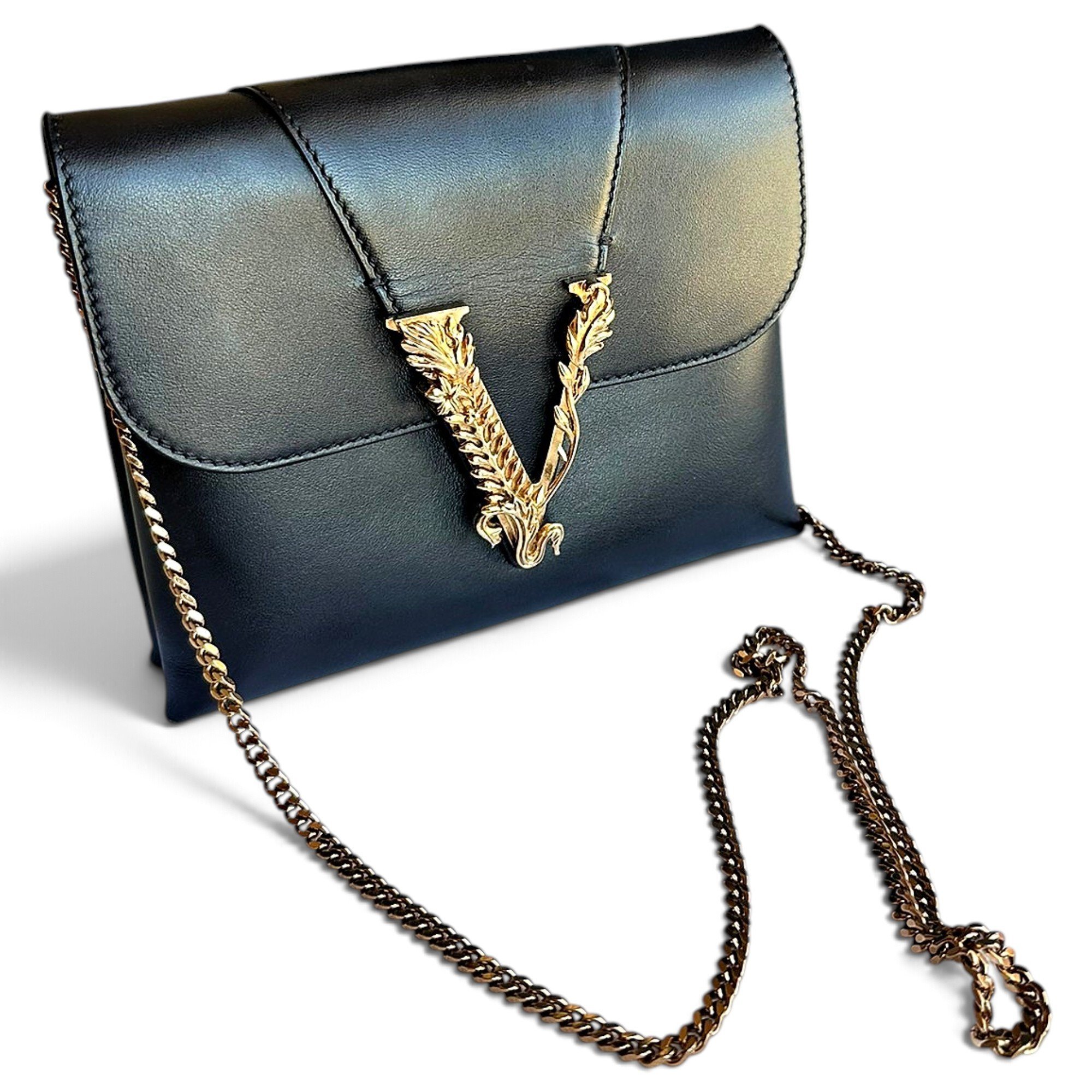Leather clutch bag
