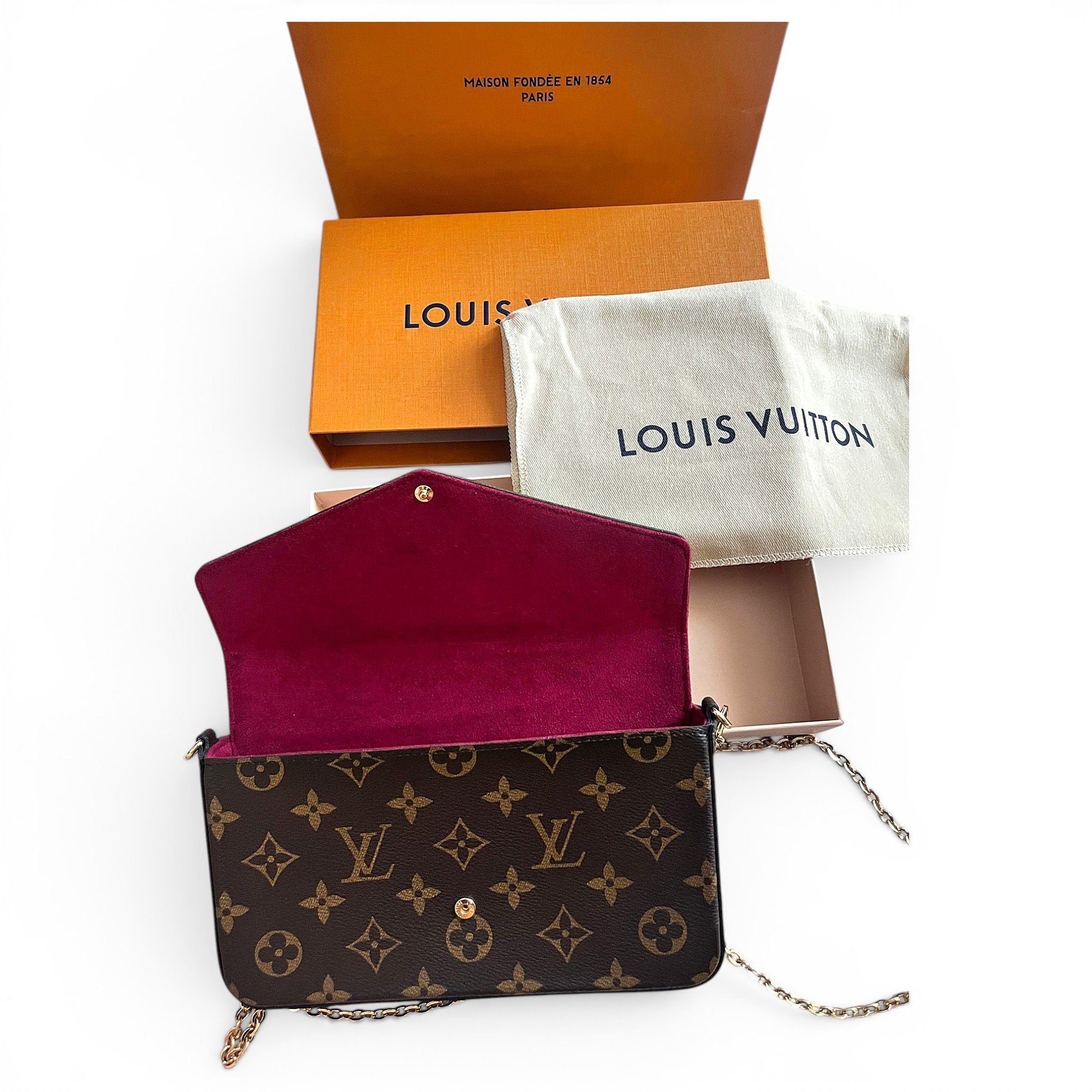 Chaîne Flore leather clutch bag
