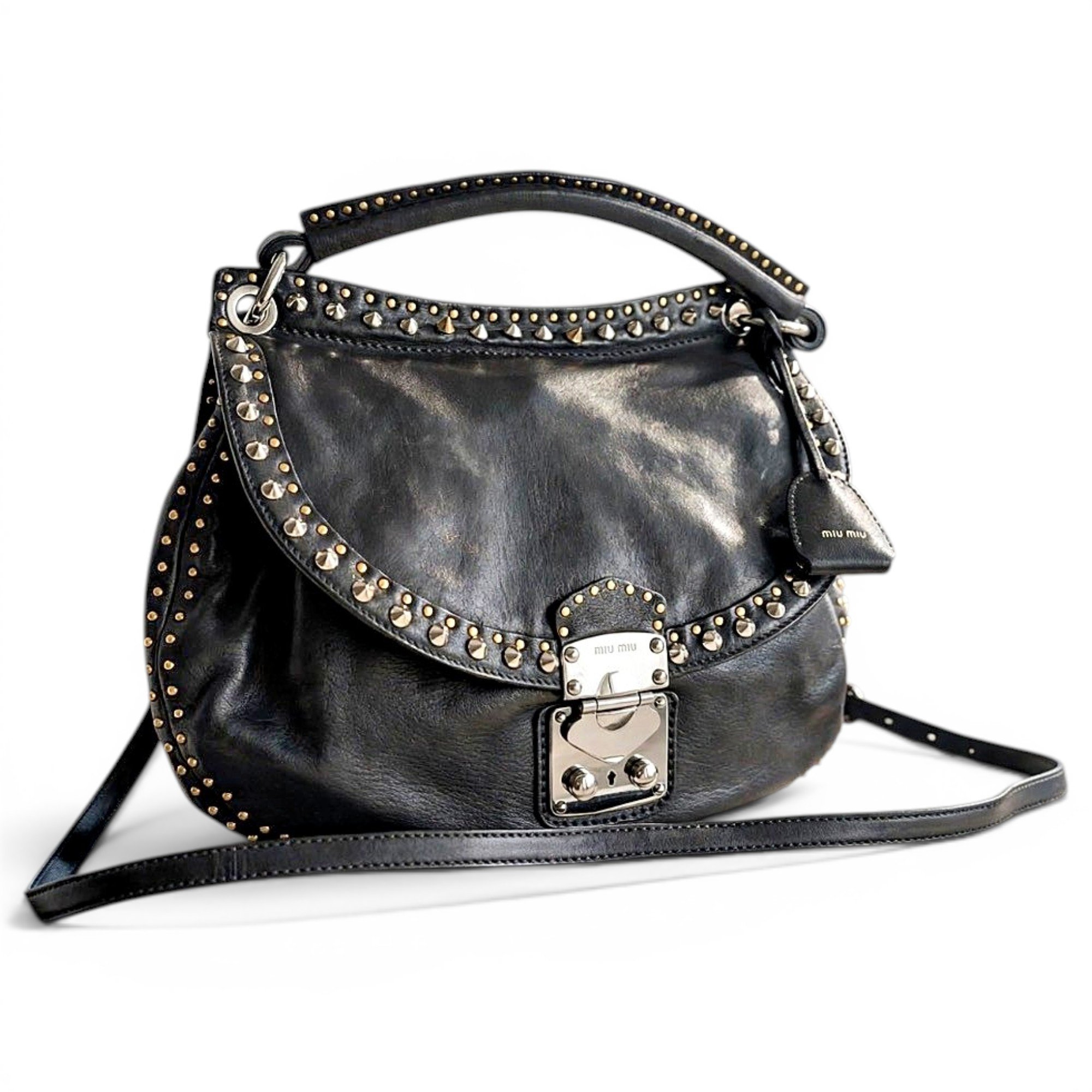 Coffer leather crossbody bag