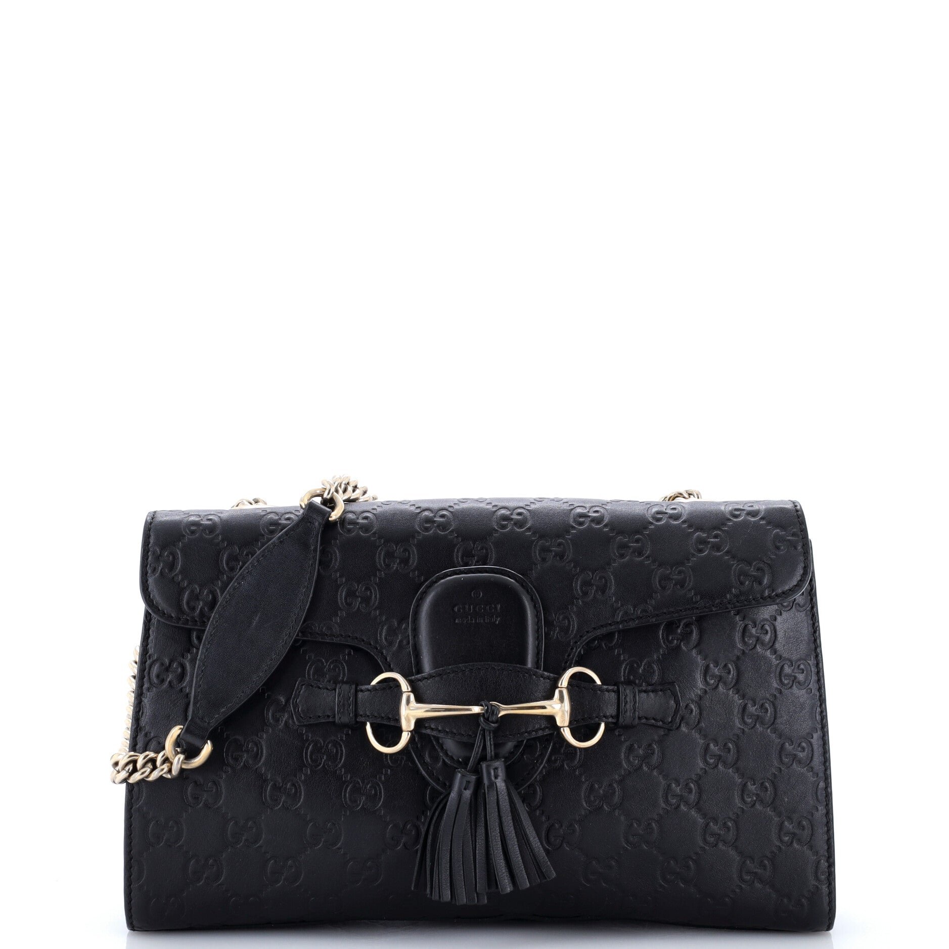 Emily Chain Flap Bag Guccissima Leather Medium