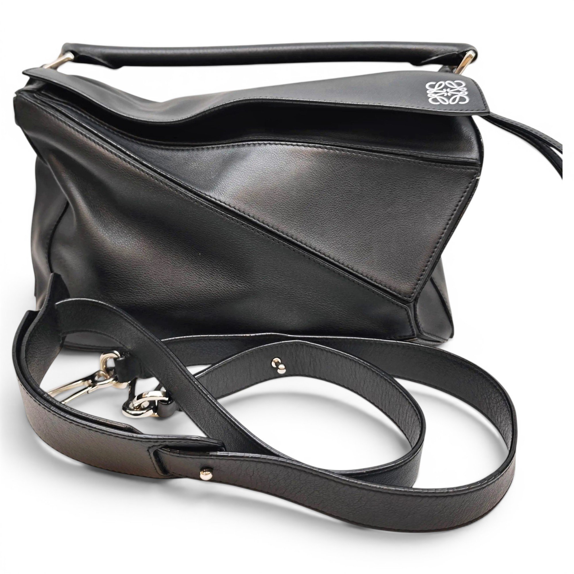 Puzzle leather handbag