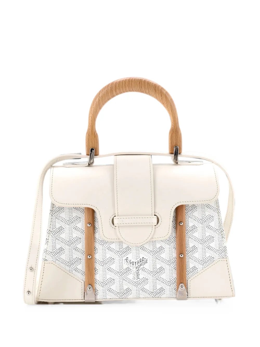 Structured Saigon Top Handle Bag Coated Canvas with Leather Mini satchel
