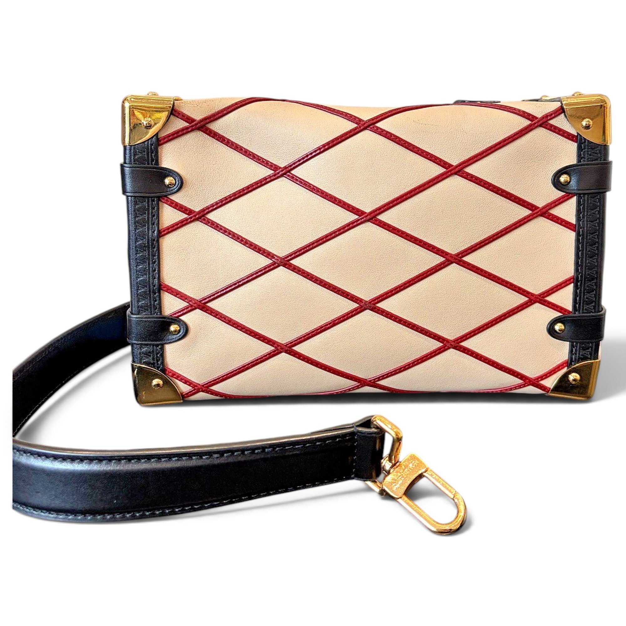 Side Trunk leather handbag