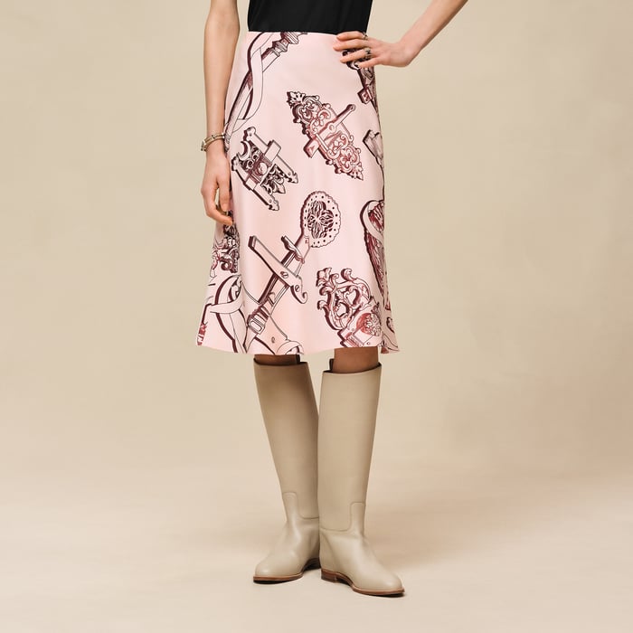 Rose Opaline "Ferronnerie Remix" Slanted Skirt