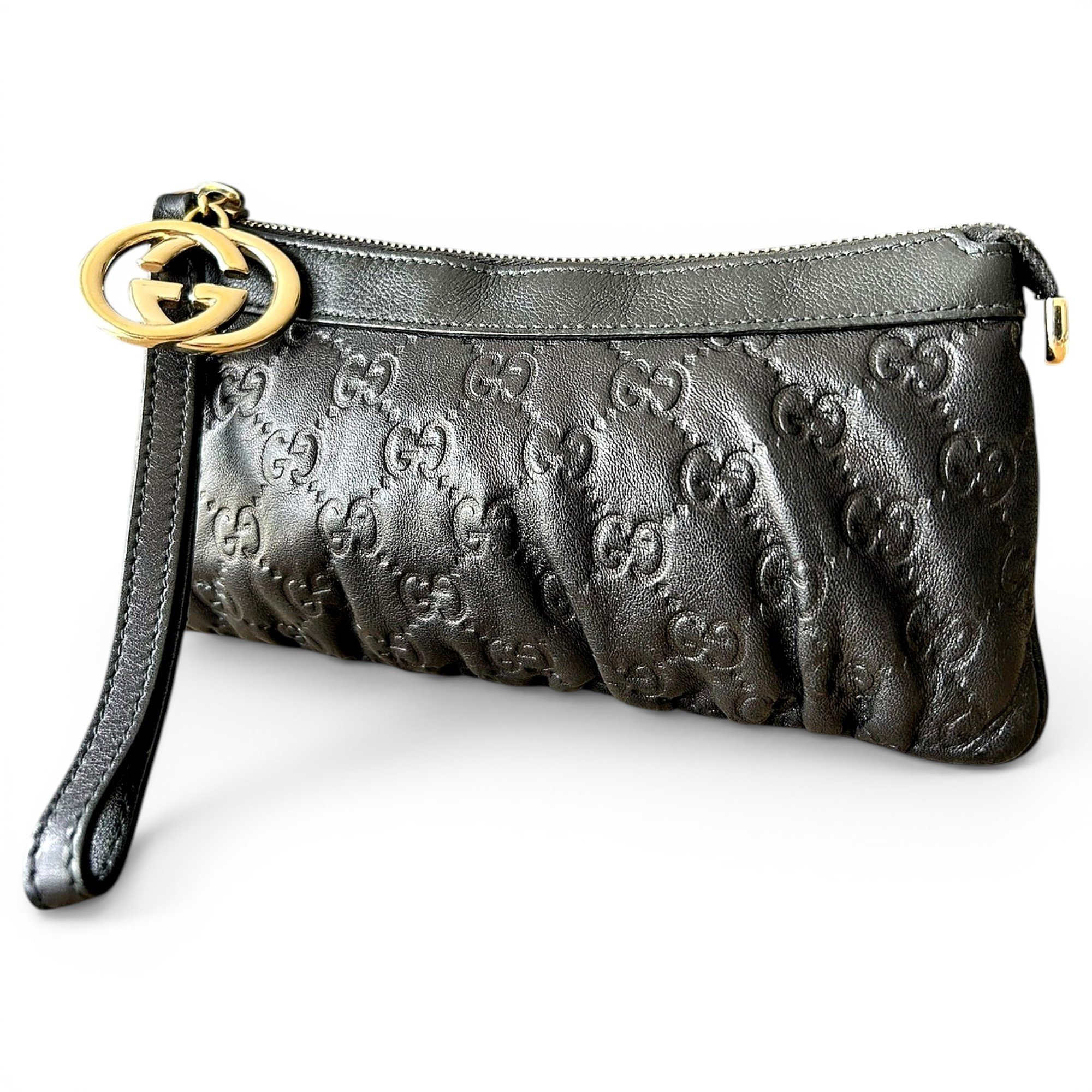 Leather clutch bag