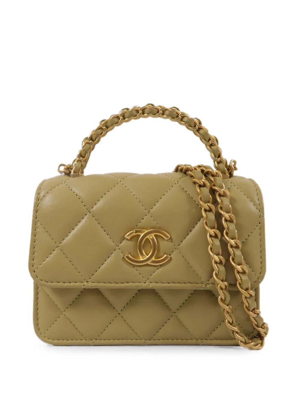 CC logo-plaque quilted tote bag