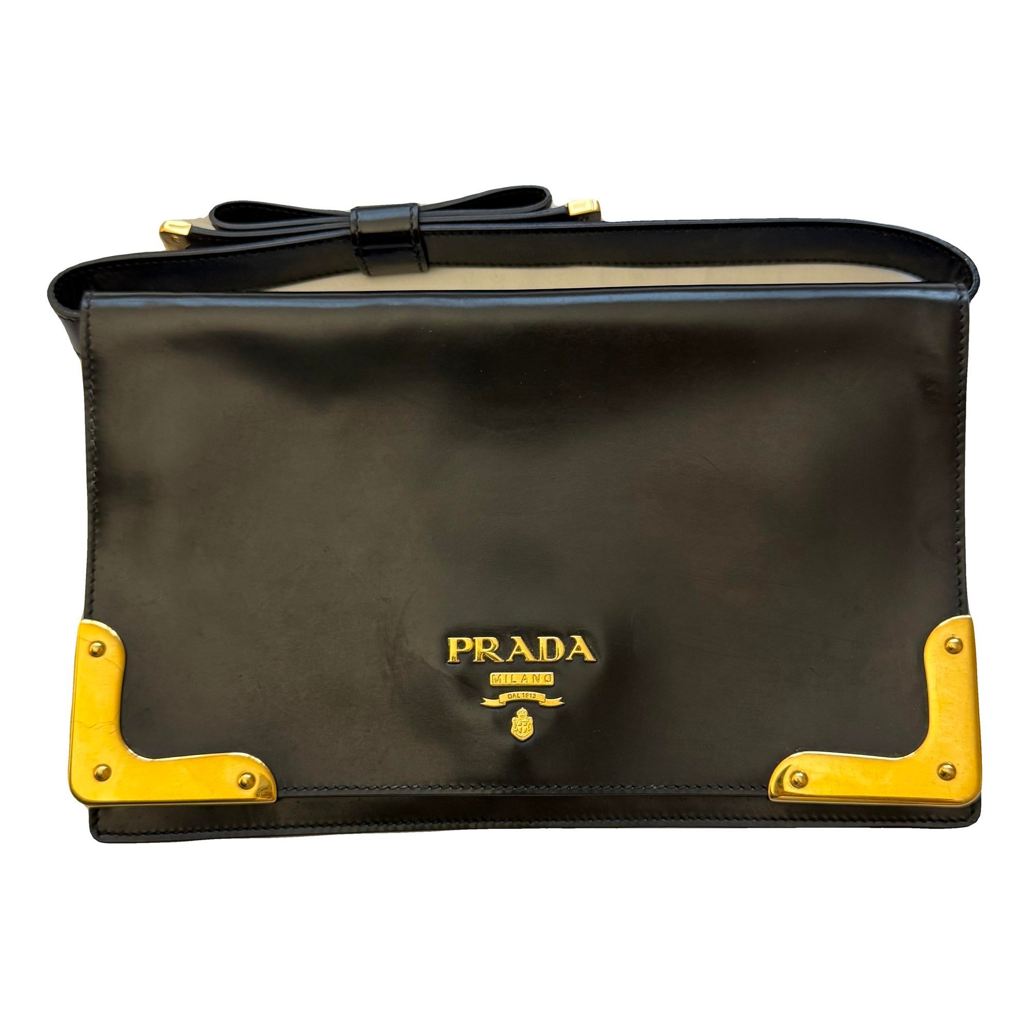 Leather clutch bag
