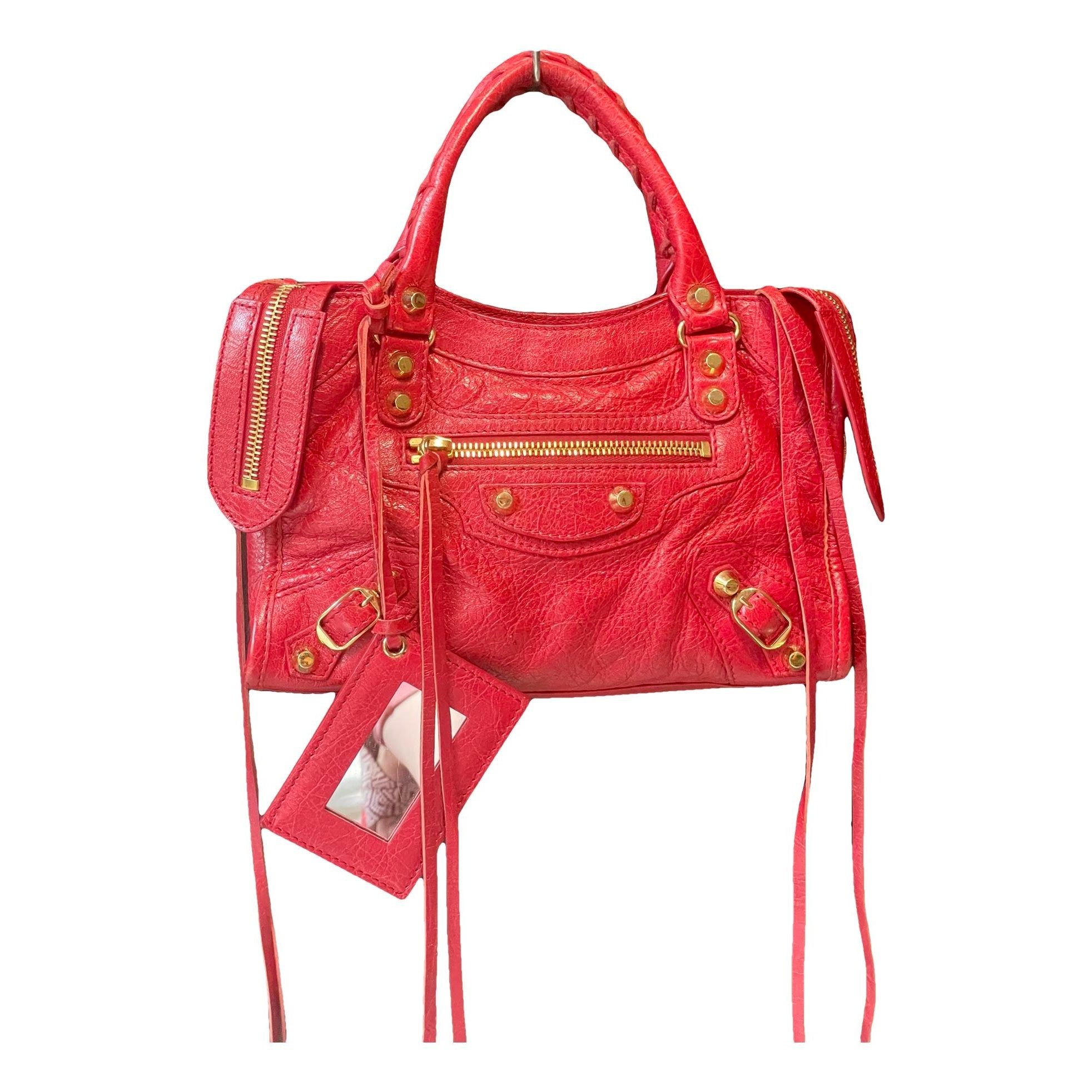 City leather handbag