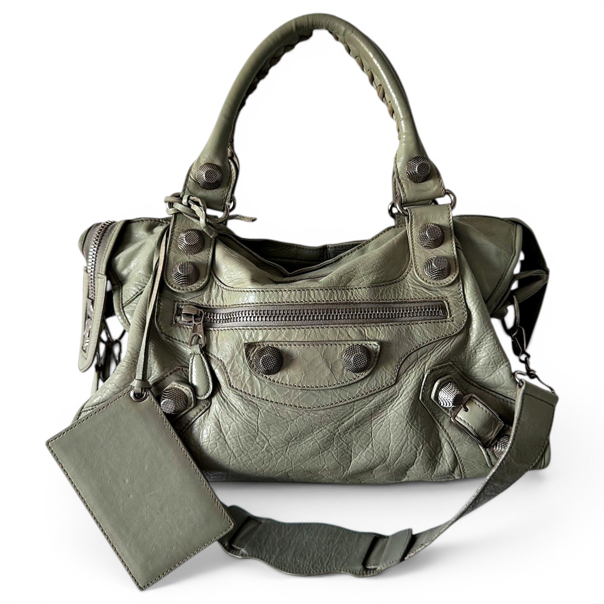 City leather handbag