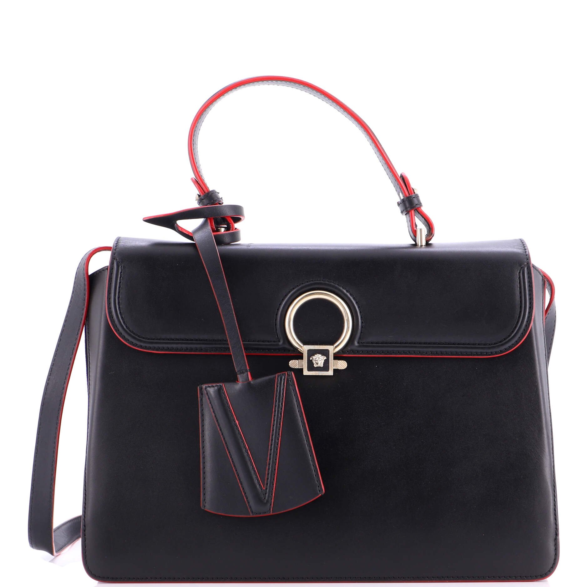Versace DV One Top Handle Bag Leather Large