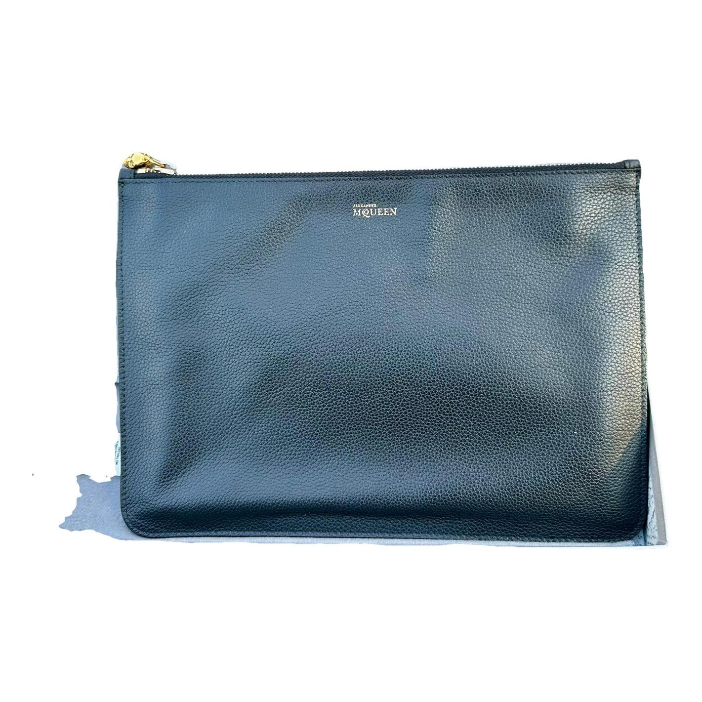 Leather clutch bag