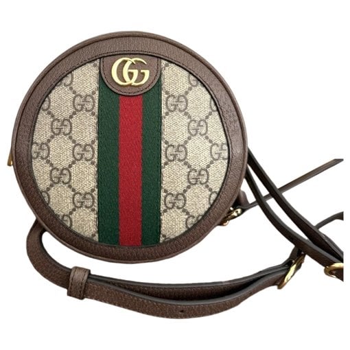 Ophidia Round patent leather backpack