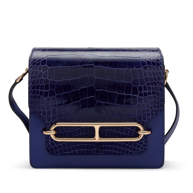 Hermes Bleu Encre Alligator Mini Roulis Touch 18, 2022