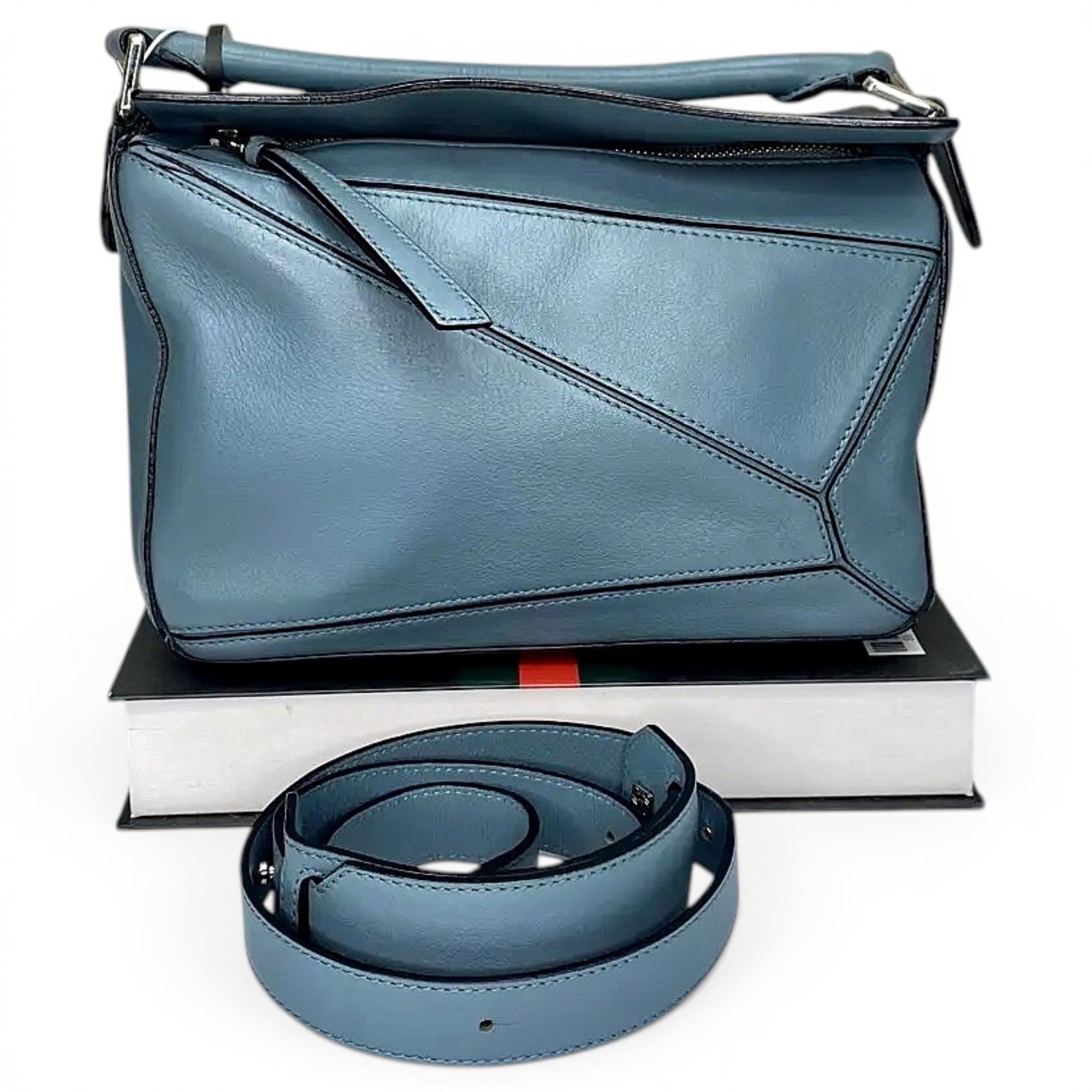 Puzzle leather crossbody bag