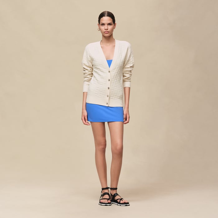 Blanc Naturel "Medor" Long-sleeve Cardigan