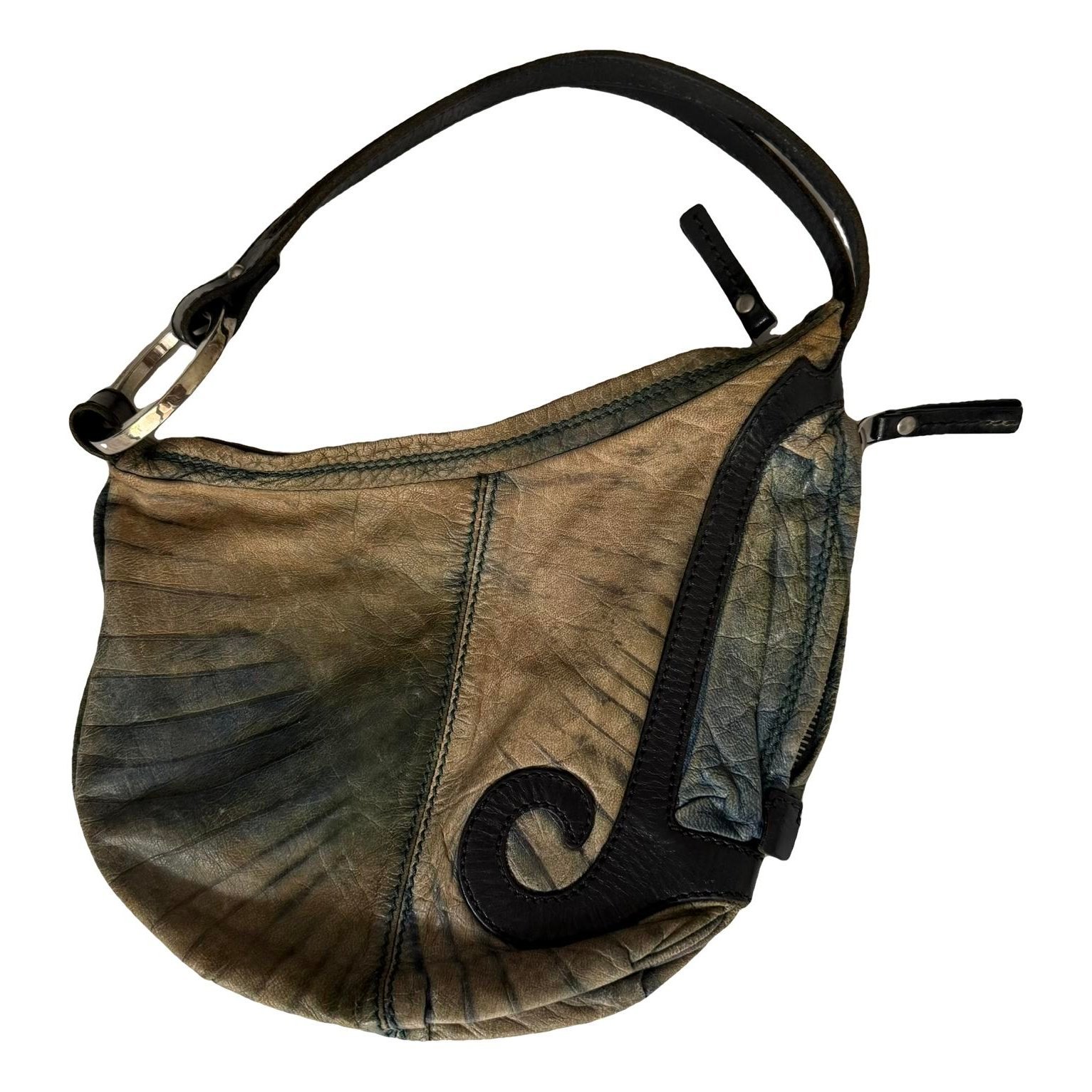 Oyster leather handbag