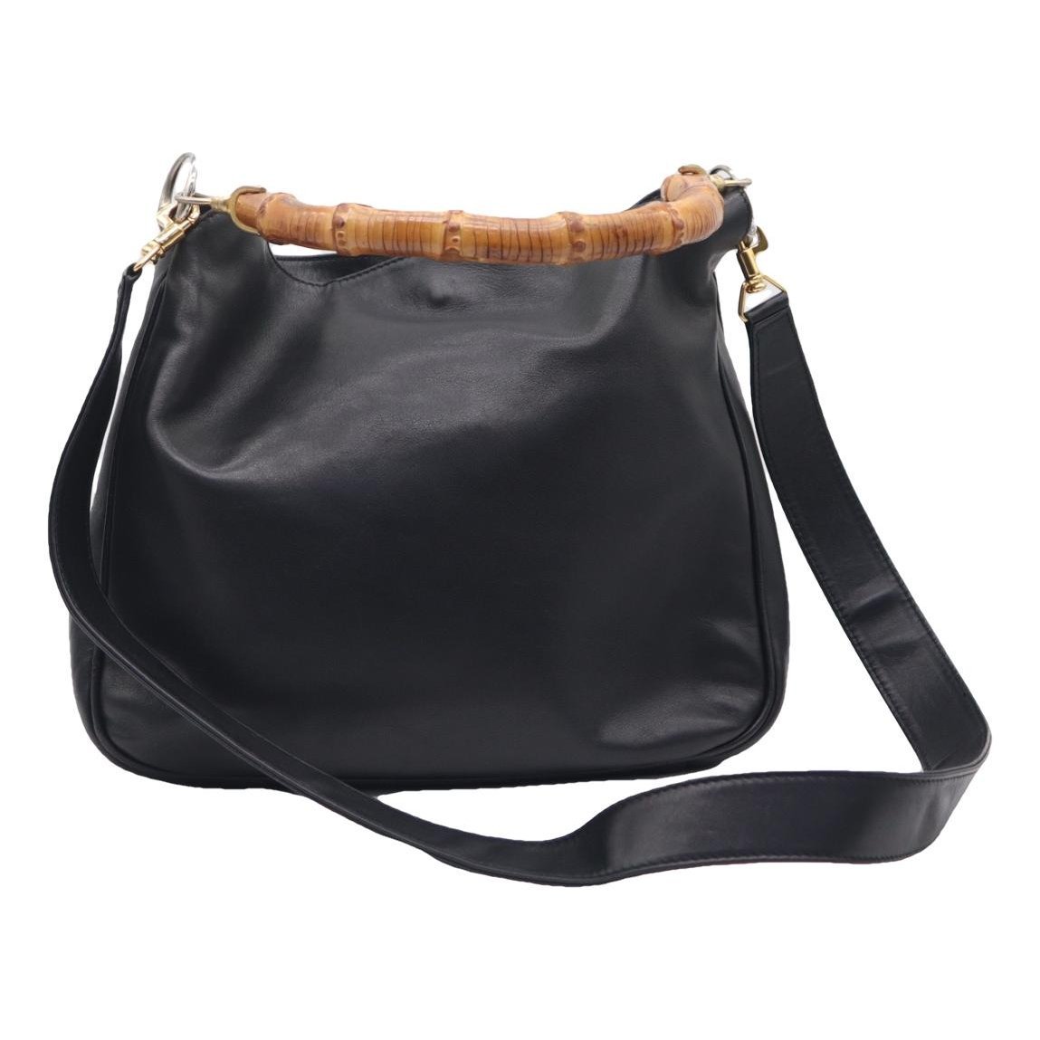 Bamboo Top Handle leather handbag