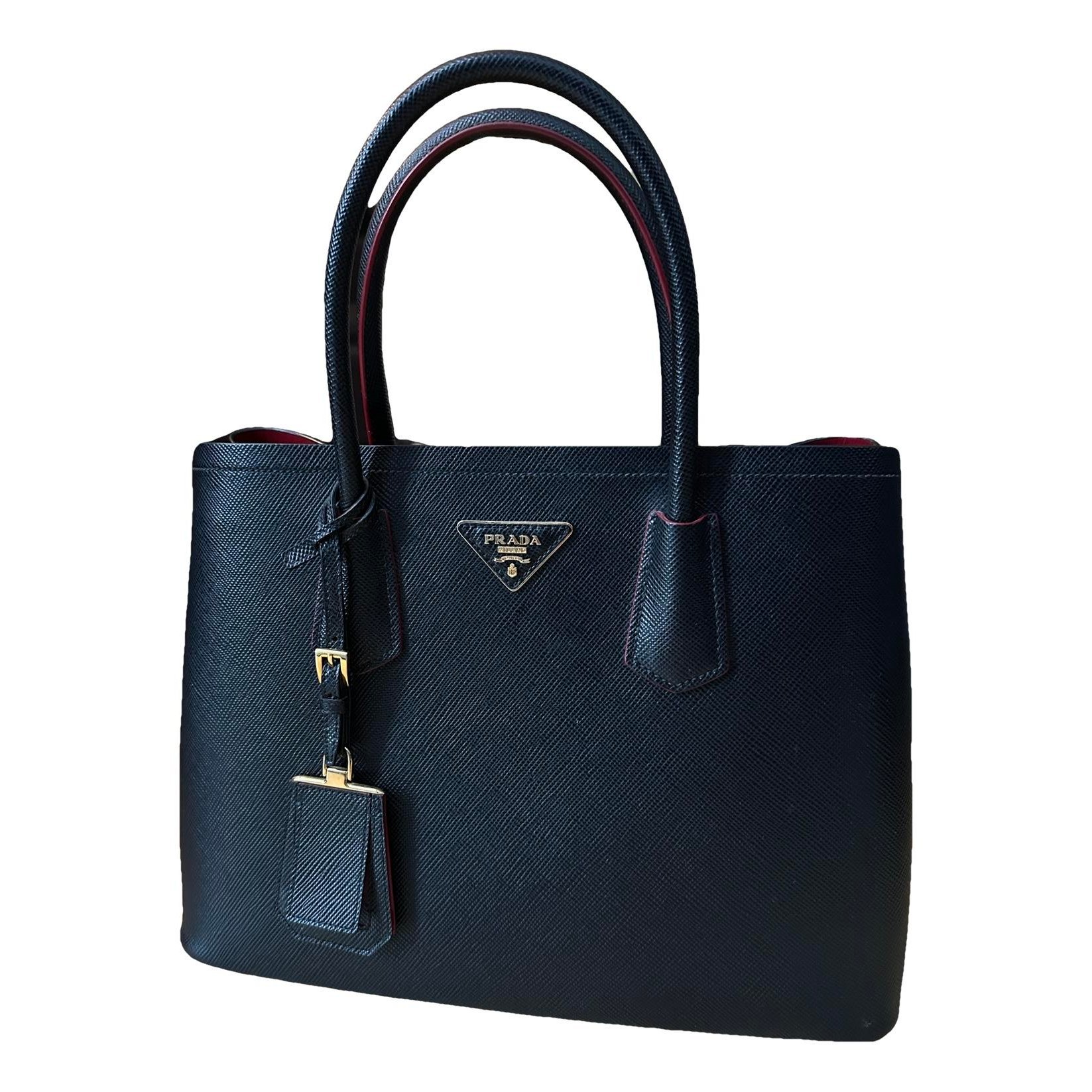 Double leather handbag