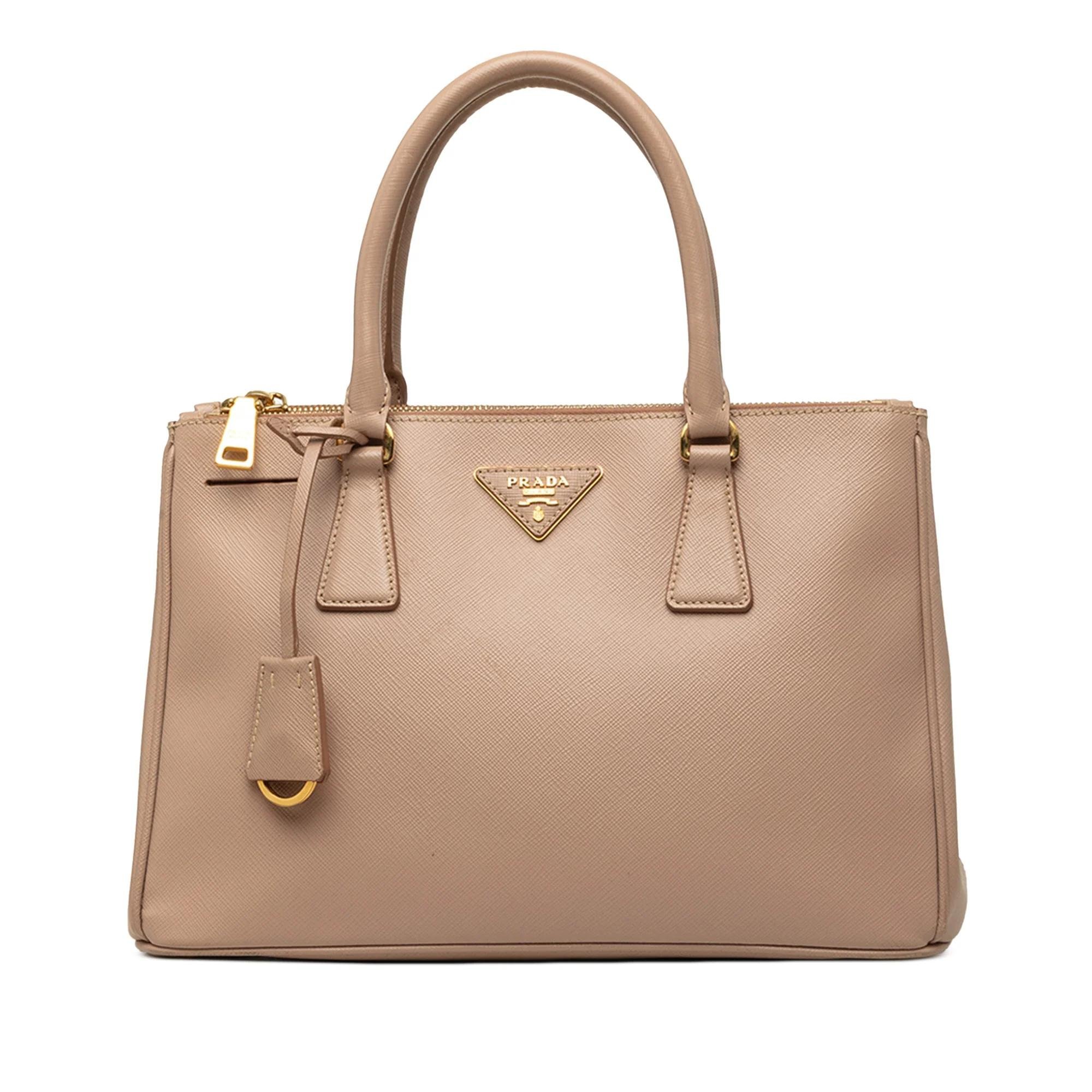 Double leather handbag