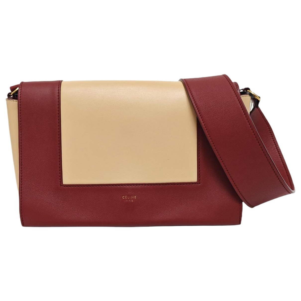 Frame leather handbag