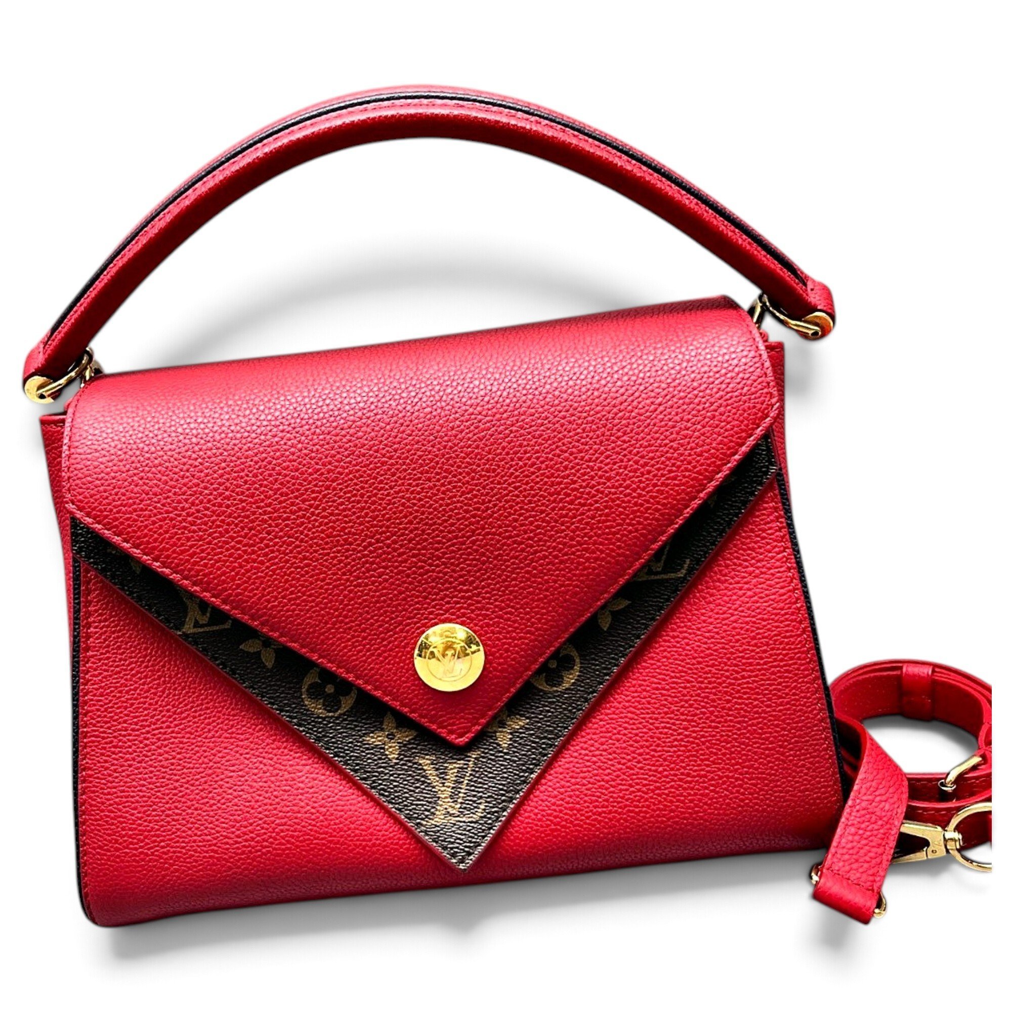 Double V leather handbag