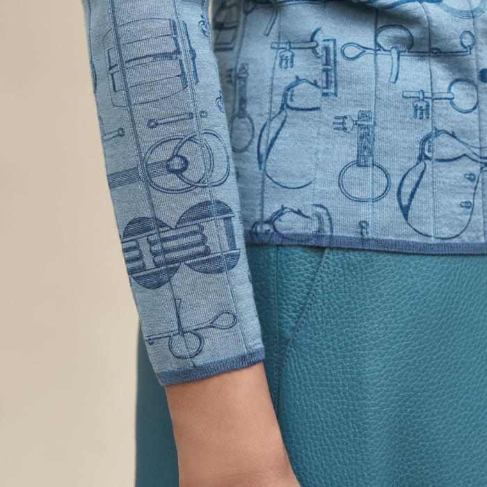 Bleu Adriatique "Cahier Du Colporteur" Buttoned Cardigan