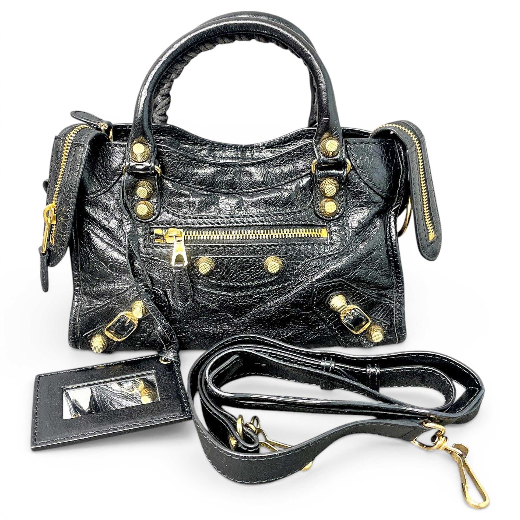 City leather handbag