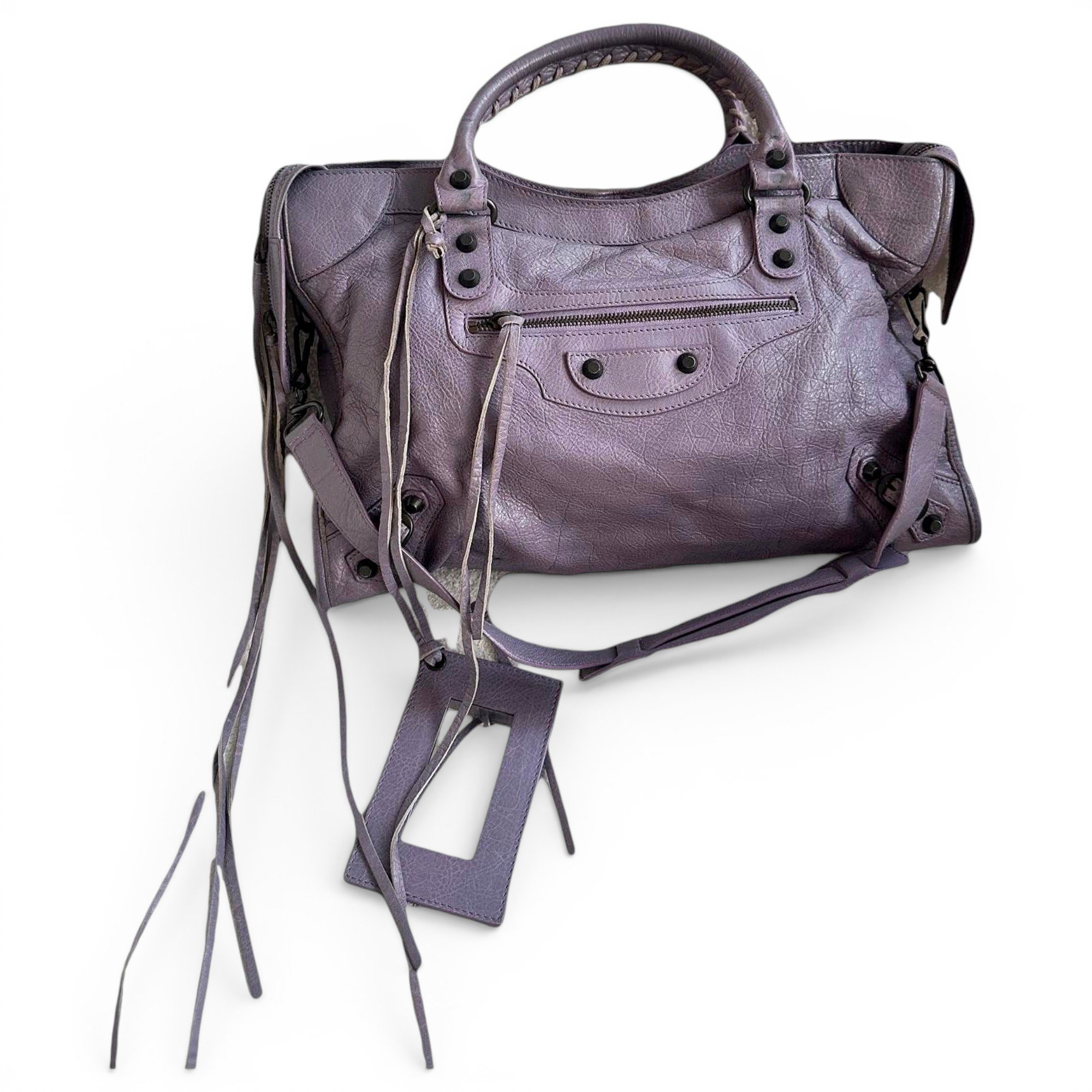 City leather handbag