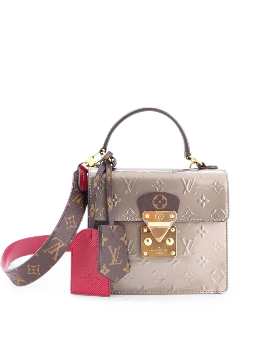 Spring Street NM Handbag Monogram Vernis with Monogram Canvas satchel