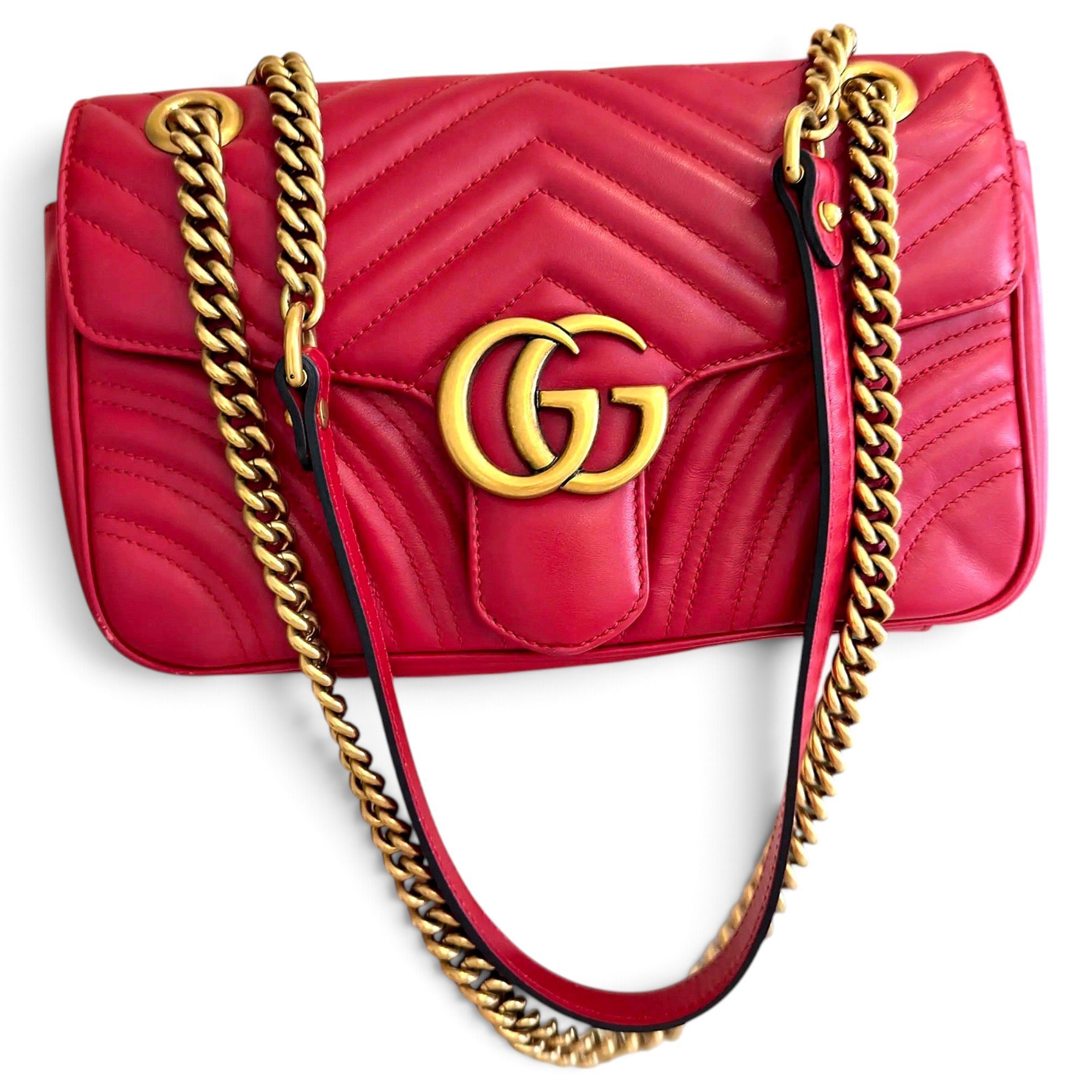 Pearly GG Marmont Flap leather crossbody bag
