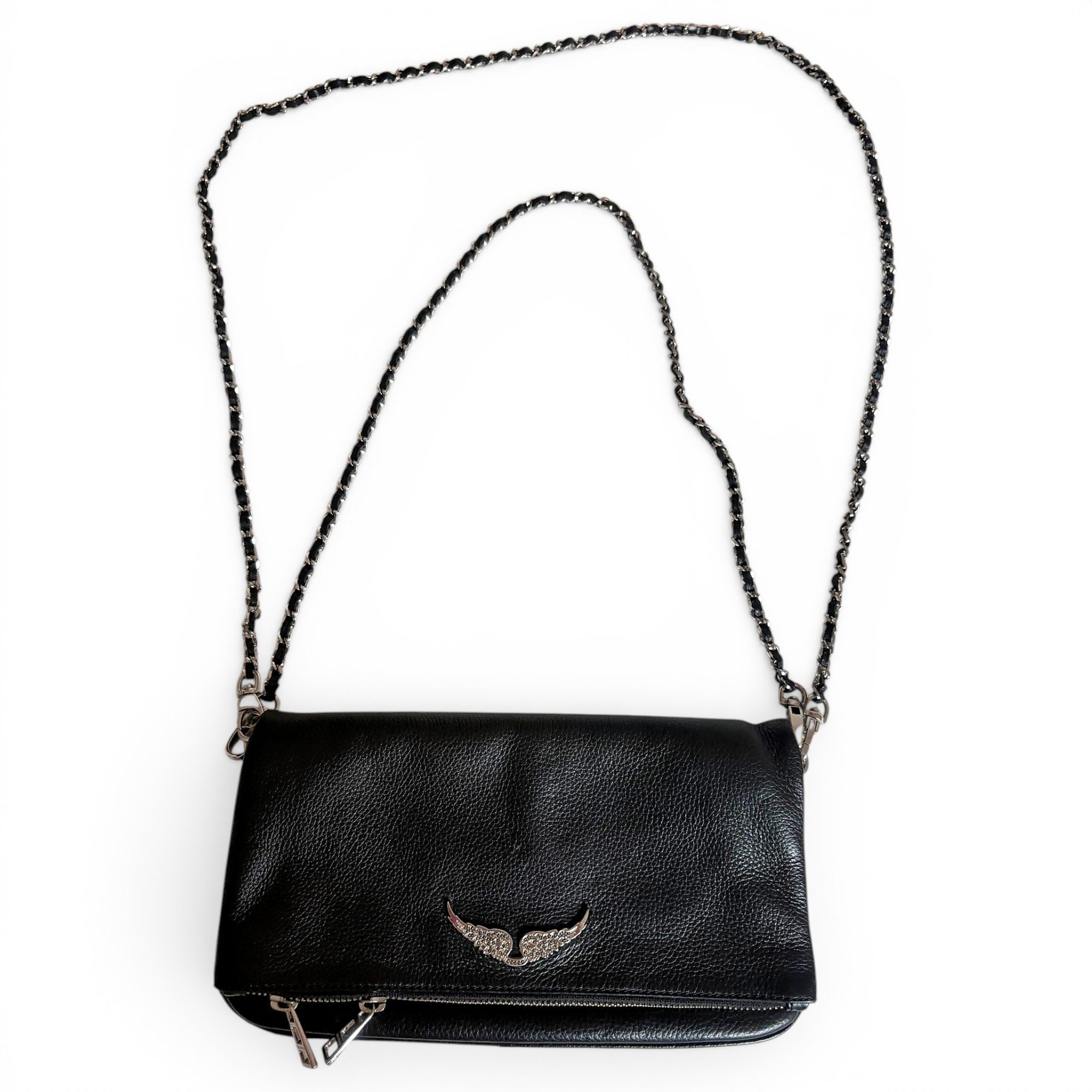 Rock leather clutch bag